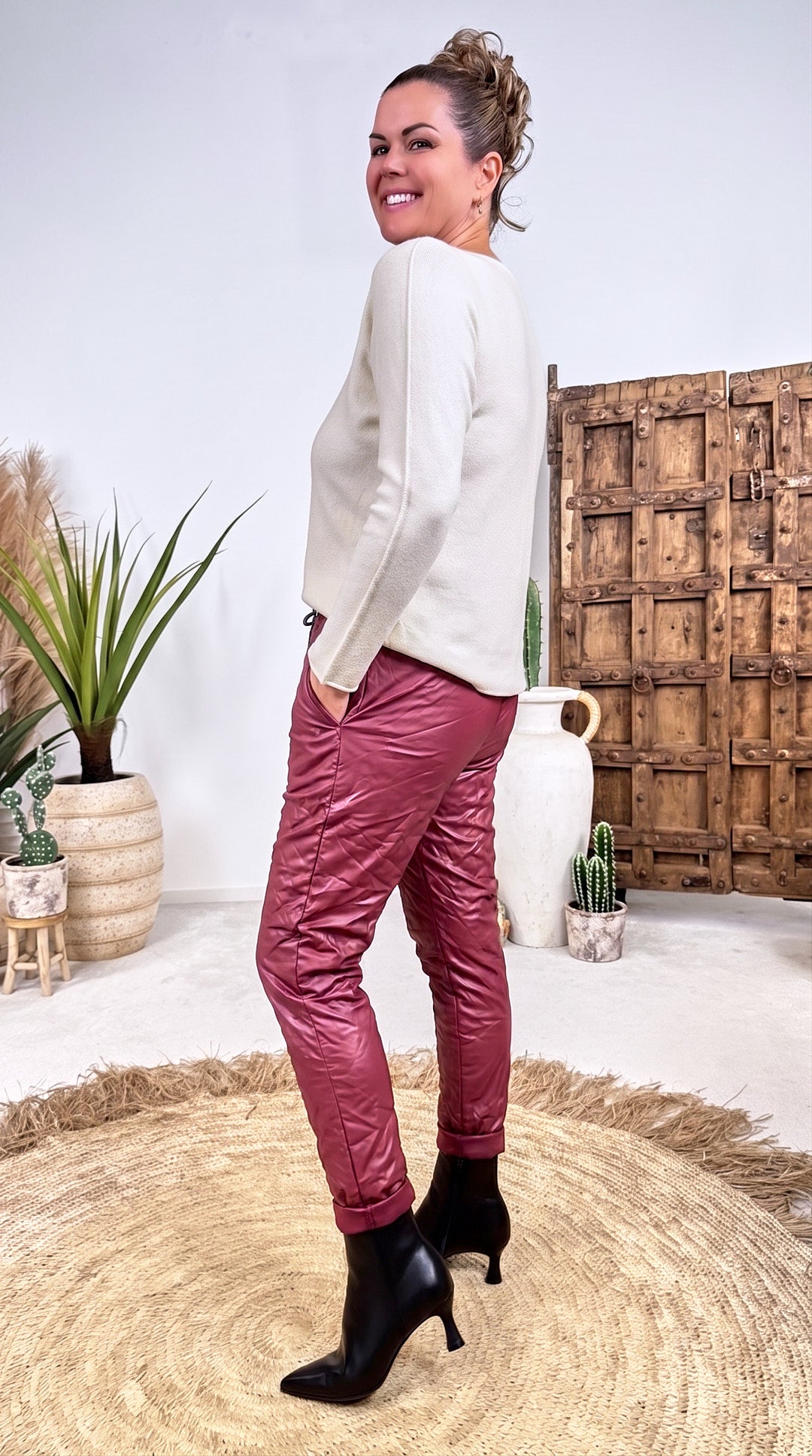 Jogpants Leather Classic *Bordeaux*