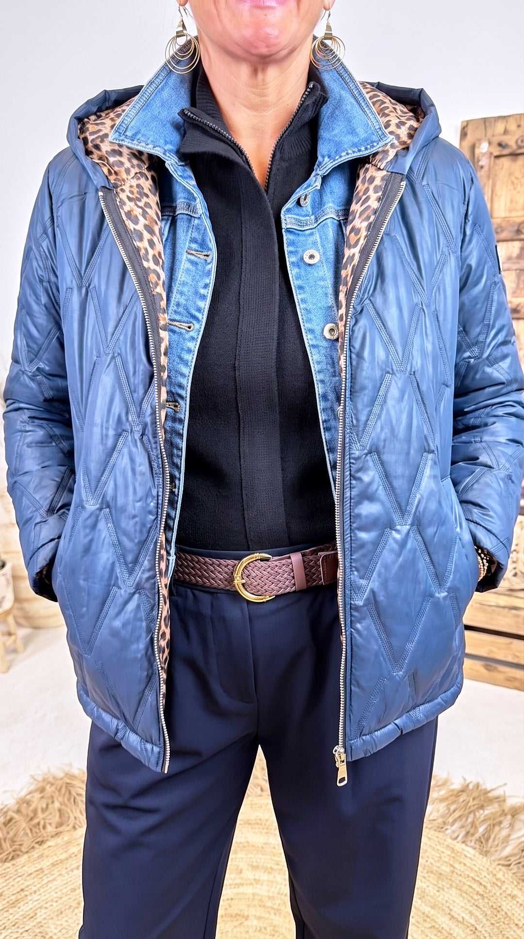 Steppjacke Leopard Lining *Dunkelblau*