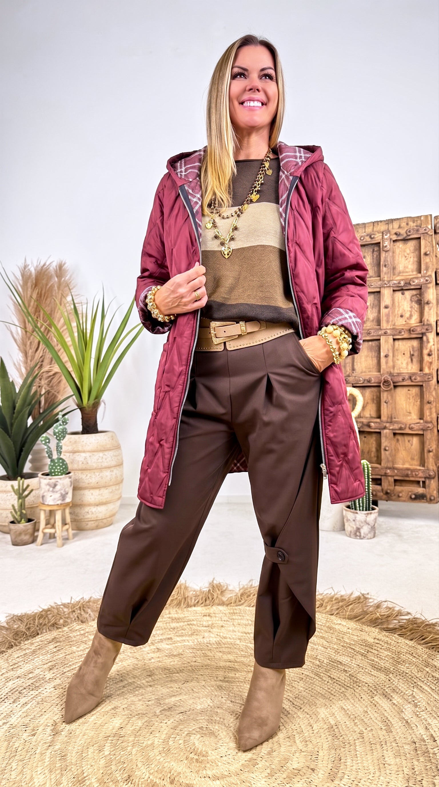 Dünne Steppjacke Road Whisper *Bordeaux*