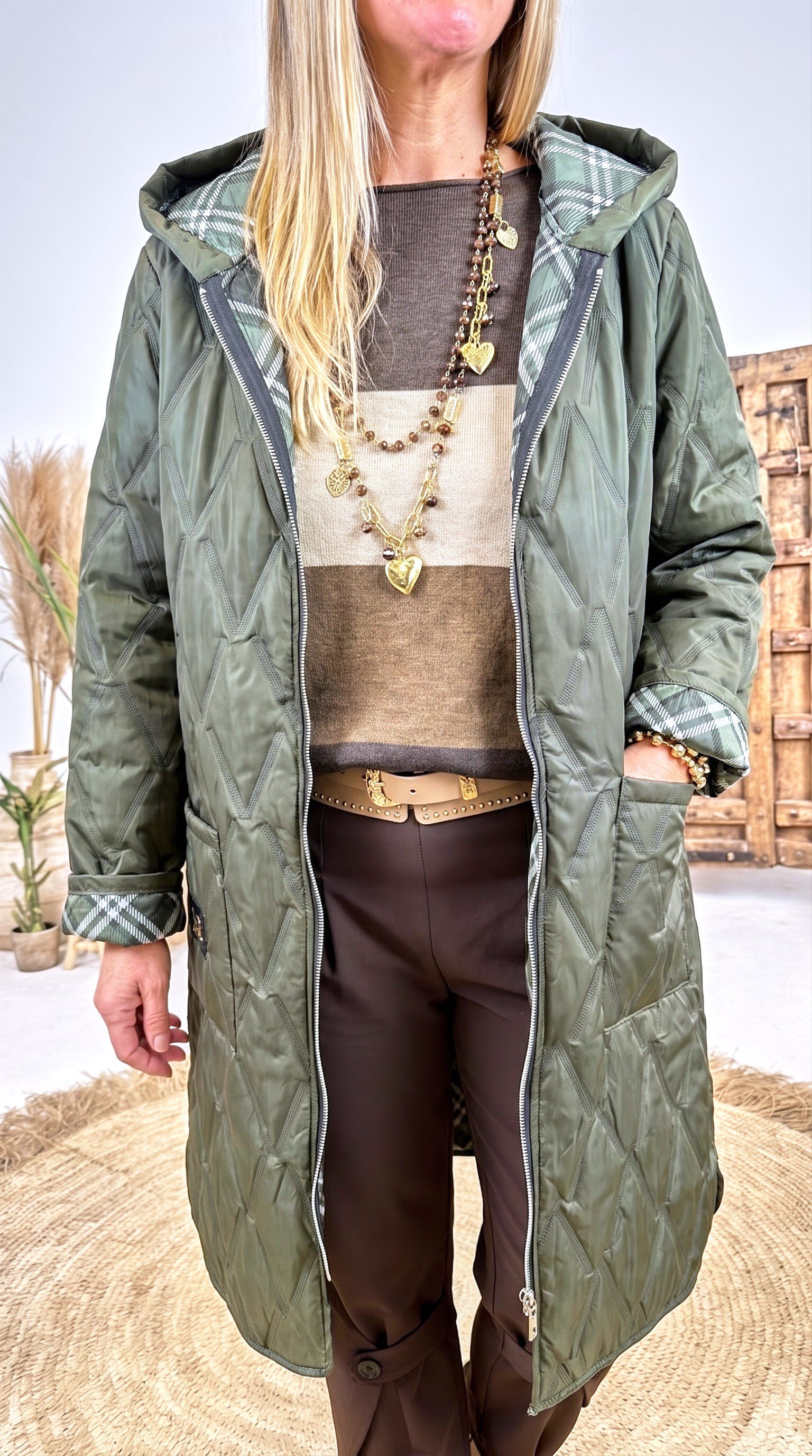 Dünne Steppjacke Road Whisper *Khaki*