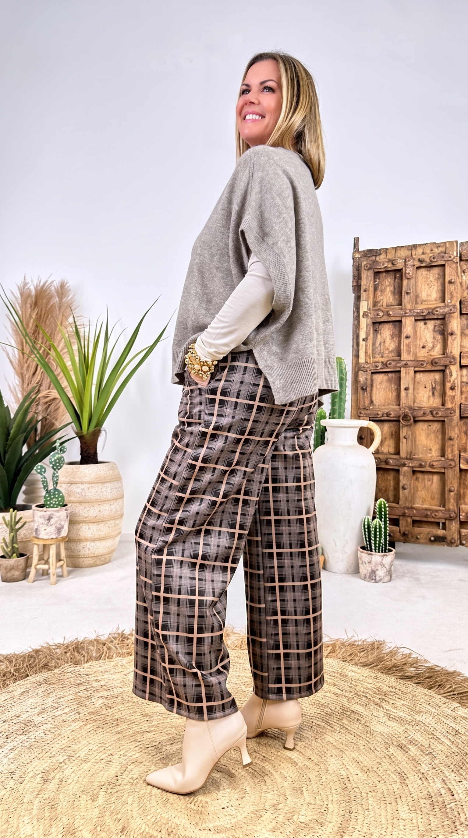 Kurzarm-Pullover Solanum *Taupe*