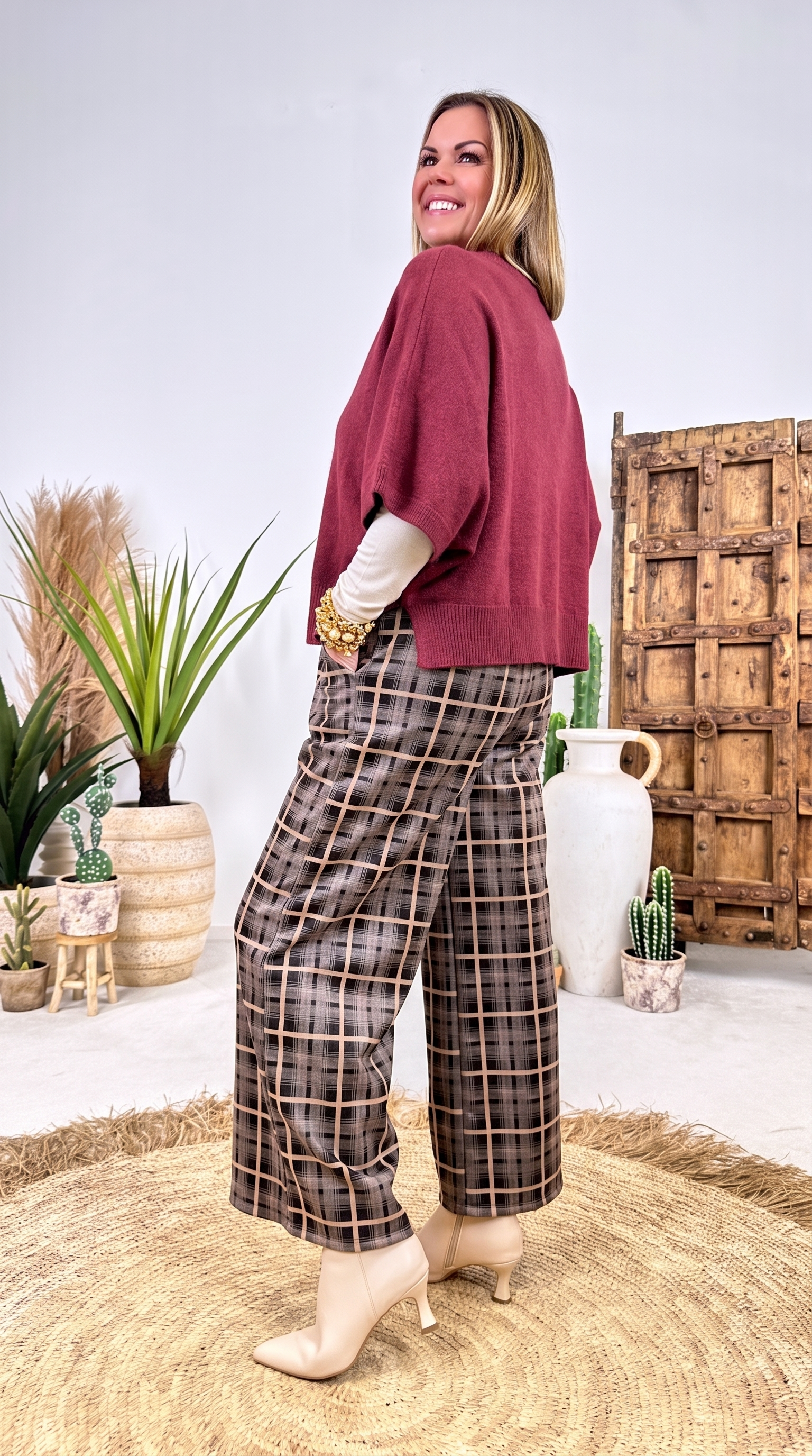 Kurzarm-Pullover Solanum *Bordeaux*