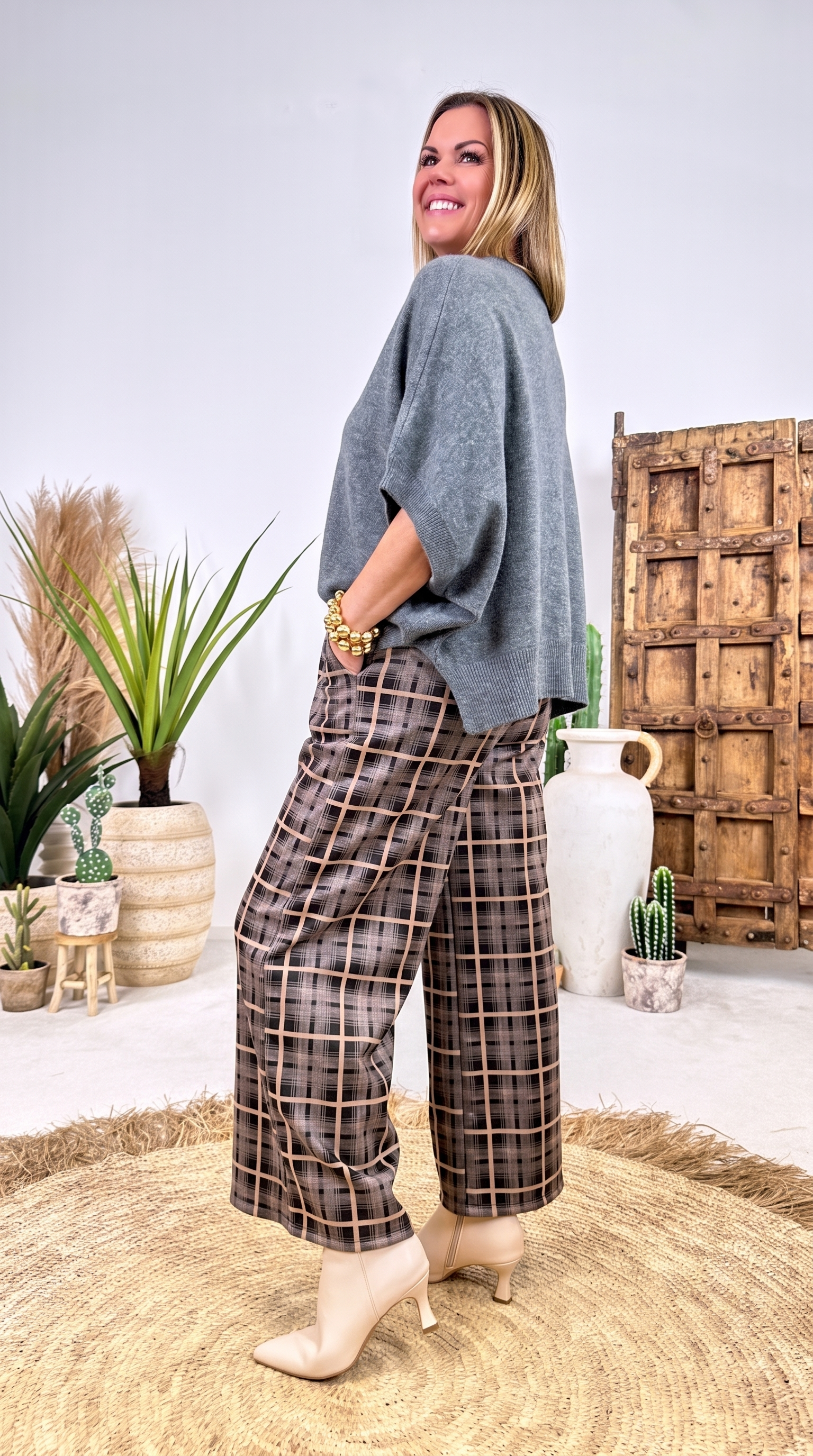 Kurzarm-Pullover Solanum *Grau*