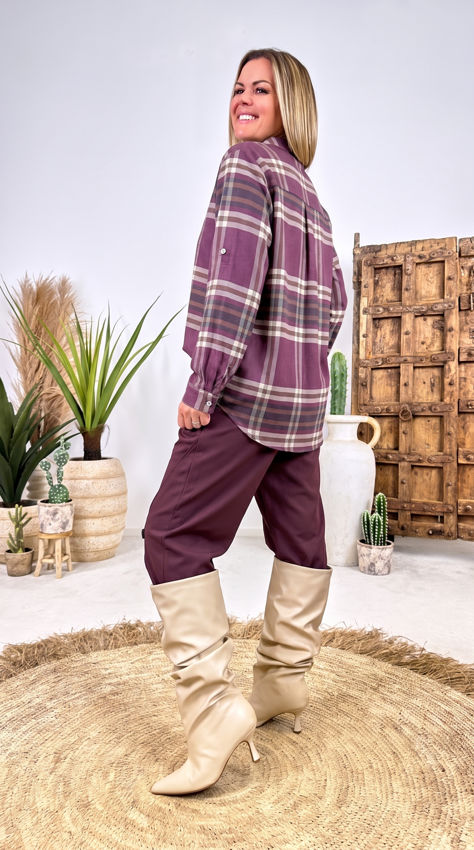 Blusenshirt Classic Plaid *Bordeaux*