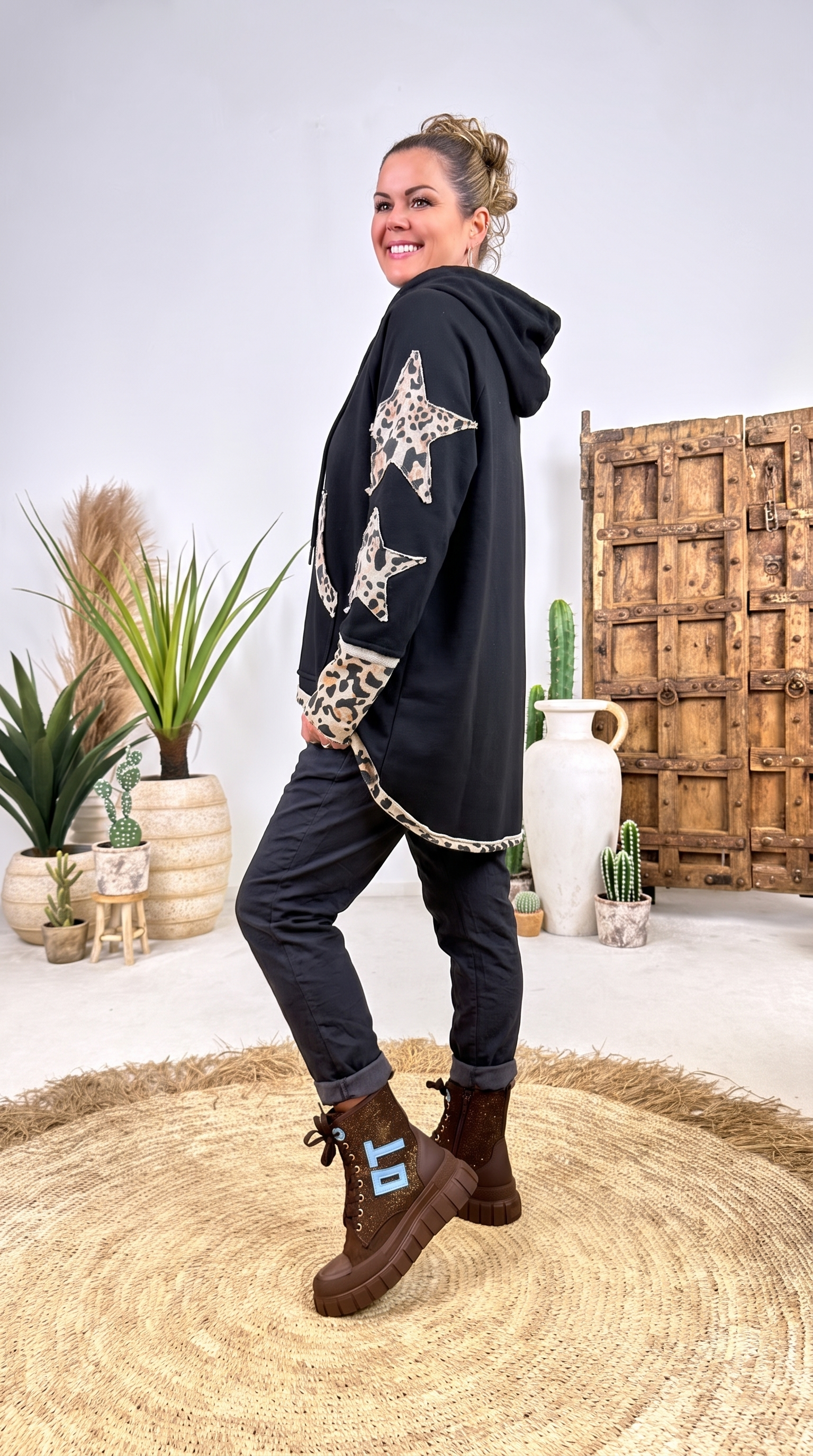 Long-Hoodie Sonett *Schwarz*