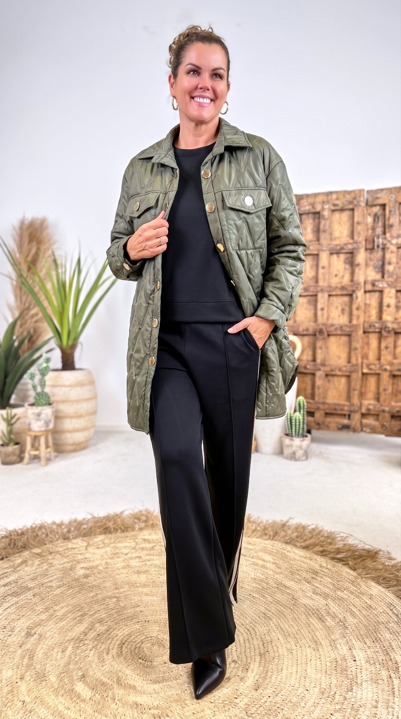 Dünner Steppmantel Mira *Khaki*