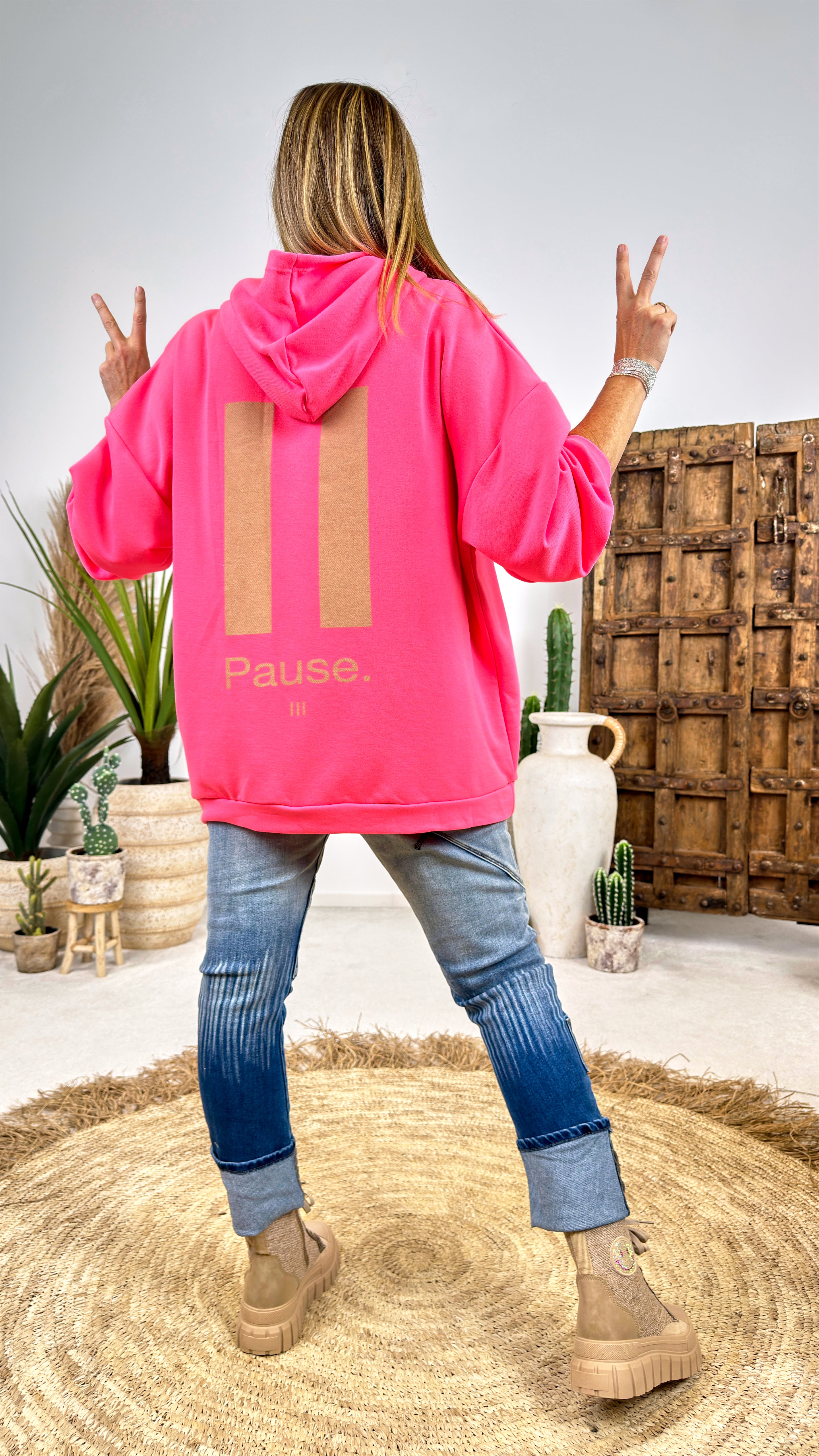 Hoodie Pause *Neon Pink*