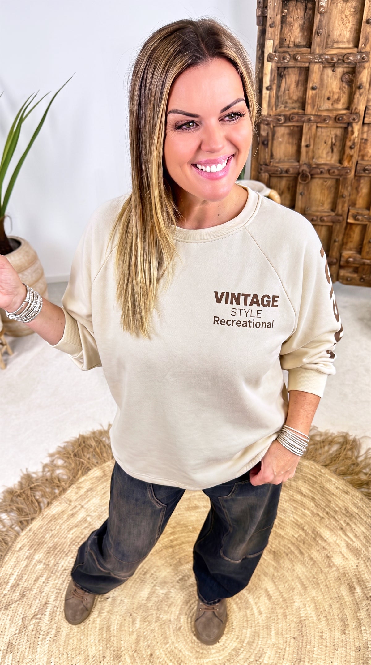 Sweatshirt Vintage Style *Beige*