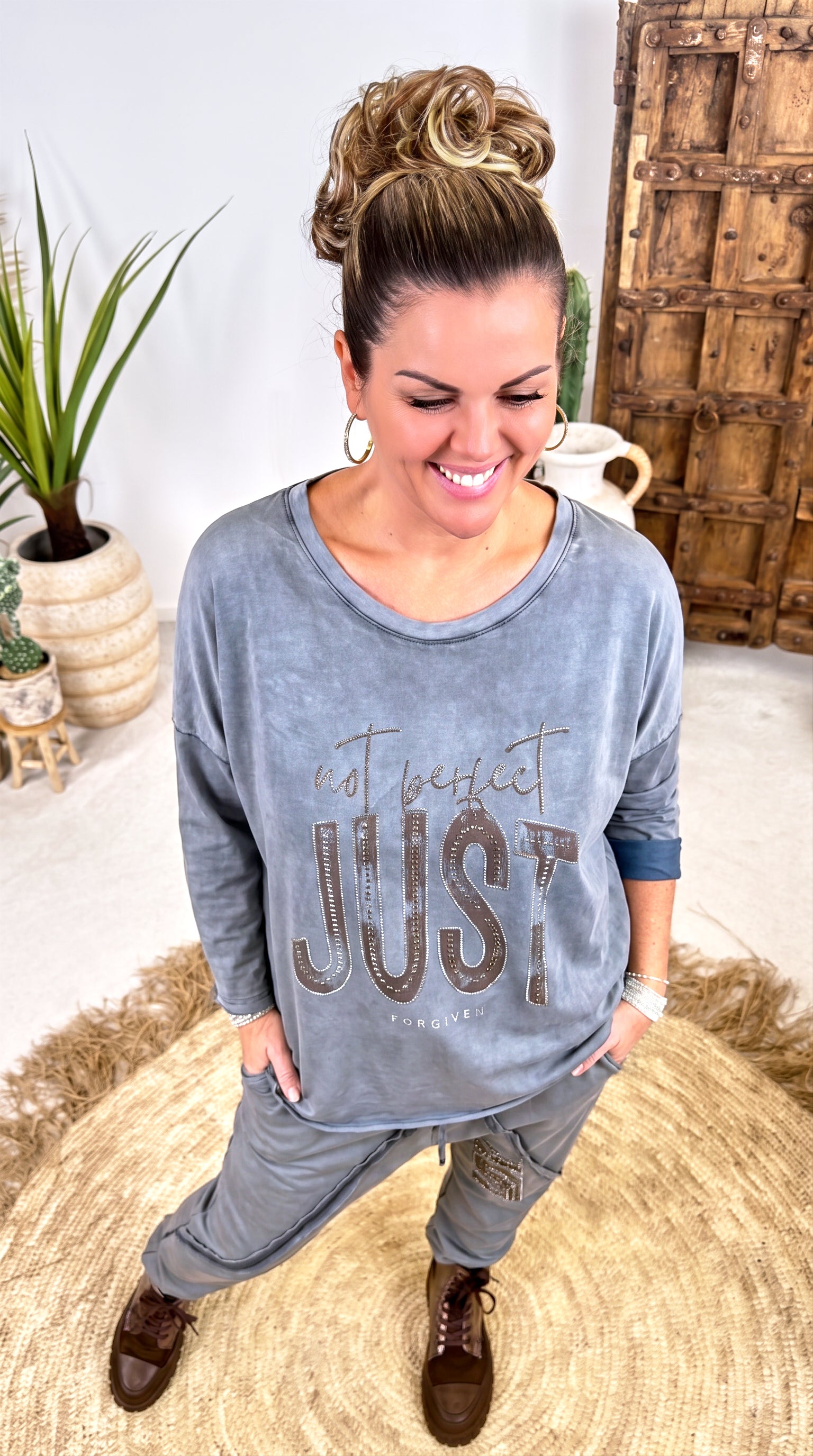 Langarmshirt Just Casual *Grau*