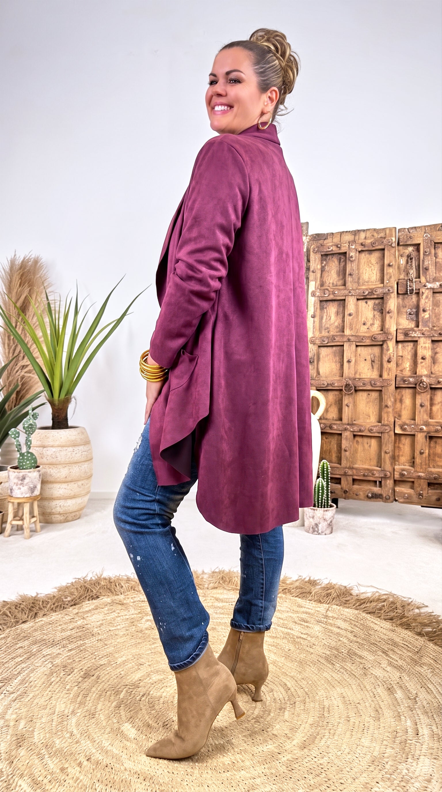 Mantel Drapé Chic *Bordeaux*