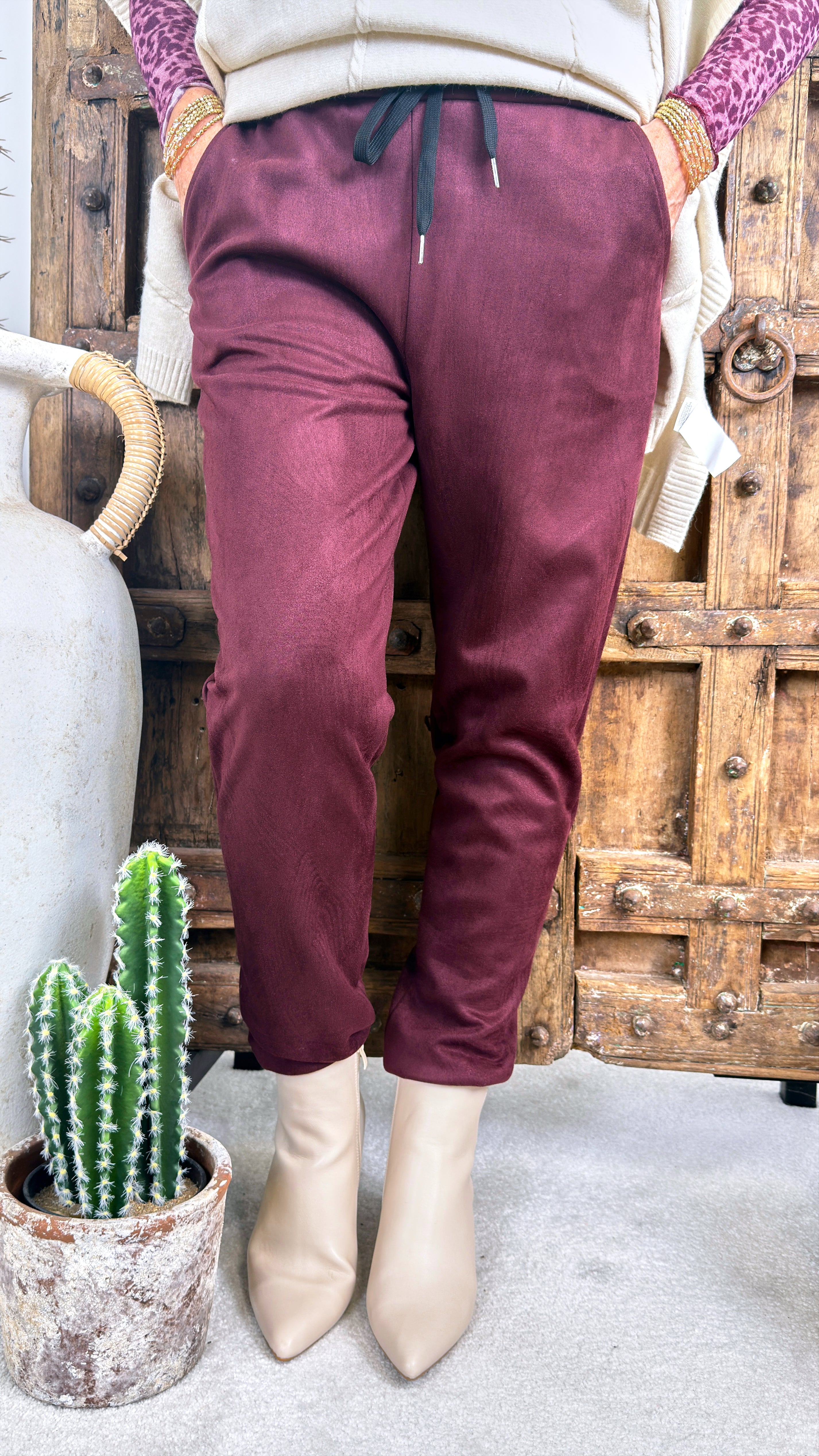 Jogpants Velour Drift *Bordeaux/Beere*