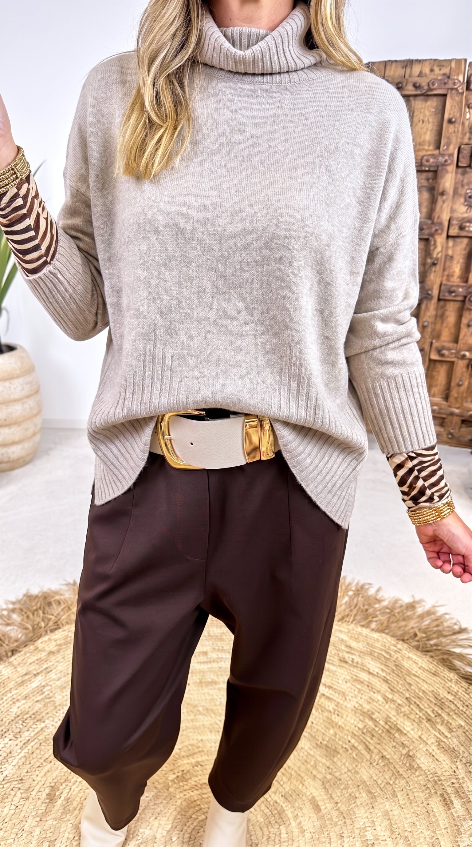 Rollkragenpullover Frostholm *Taupe*