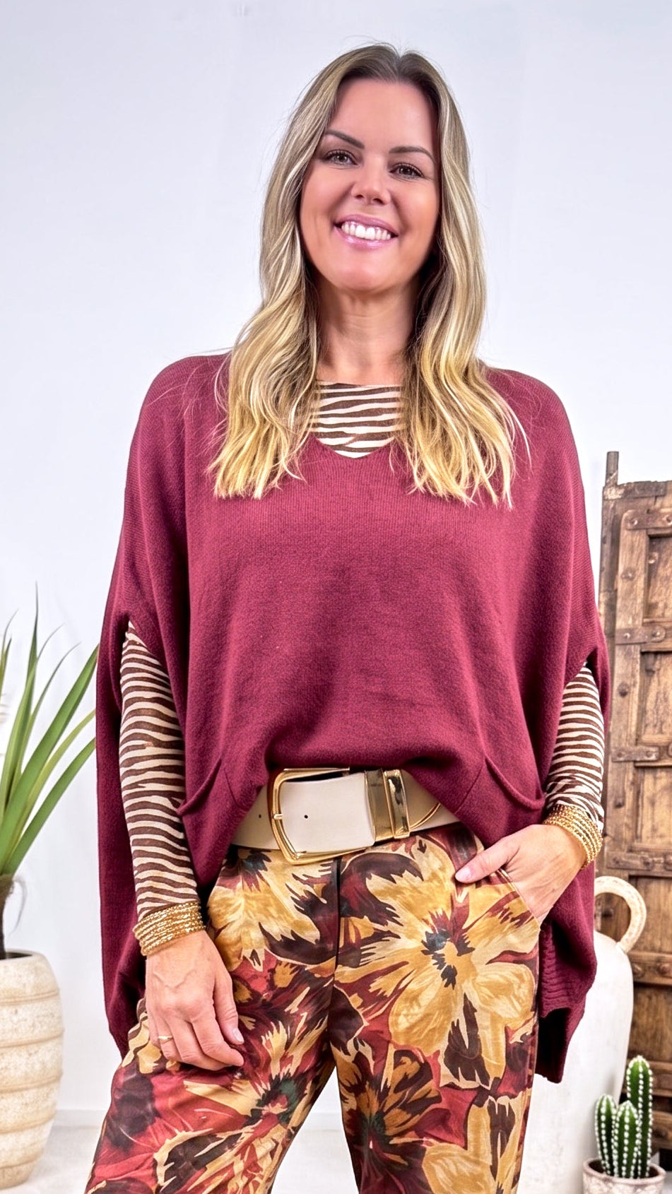 Oversized-Pullunder Nara Dusk *Bordeaux*