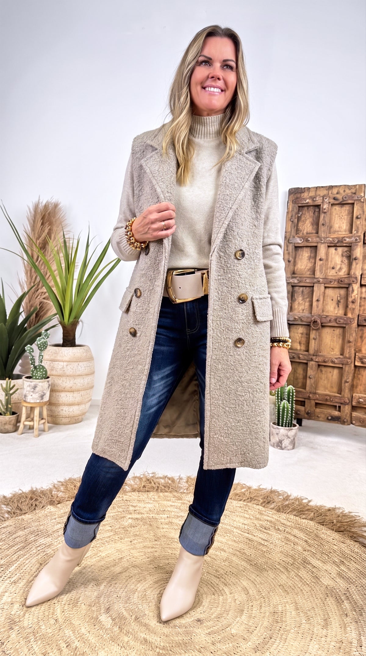 Lange Weste Almendra *Taupe*