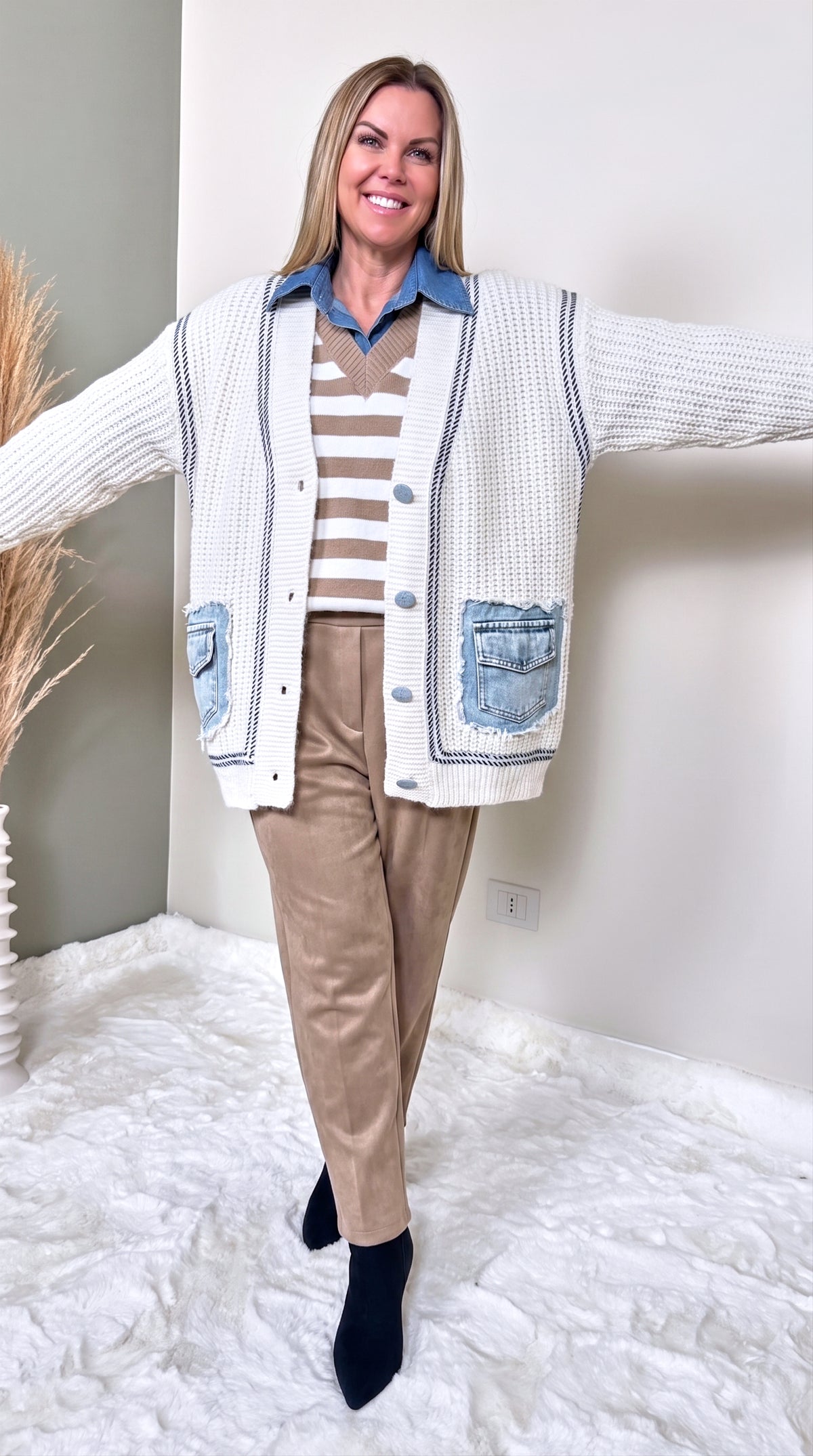 Cardigan Rustic Denim *Weiß*