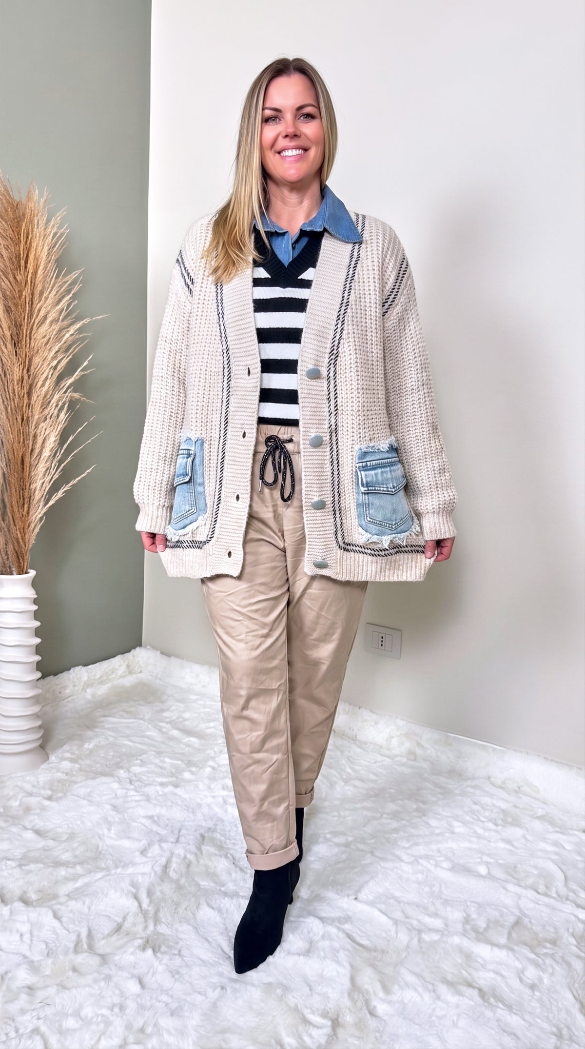 Cardigan Rustic Denim *Beige*
