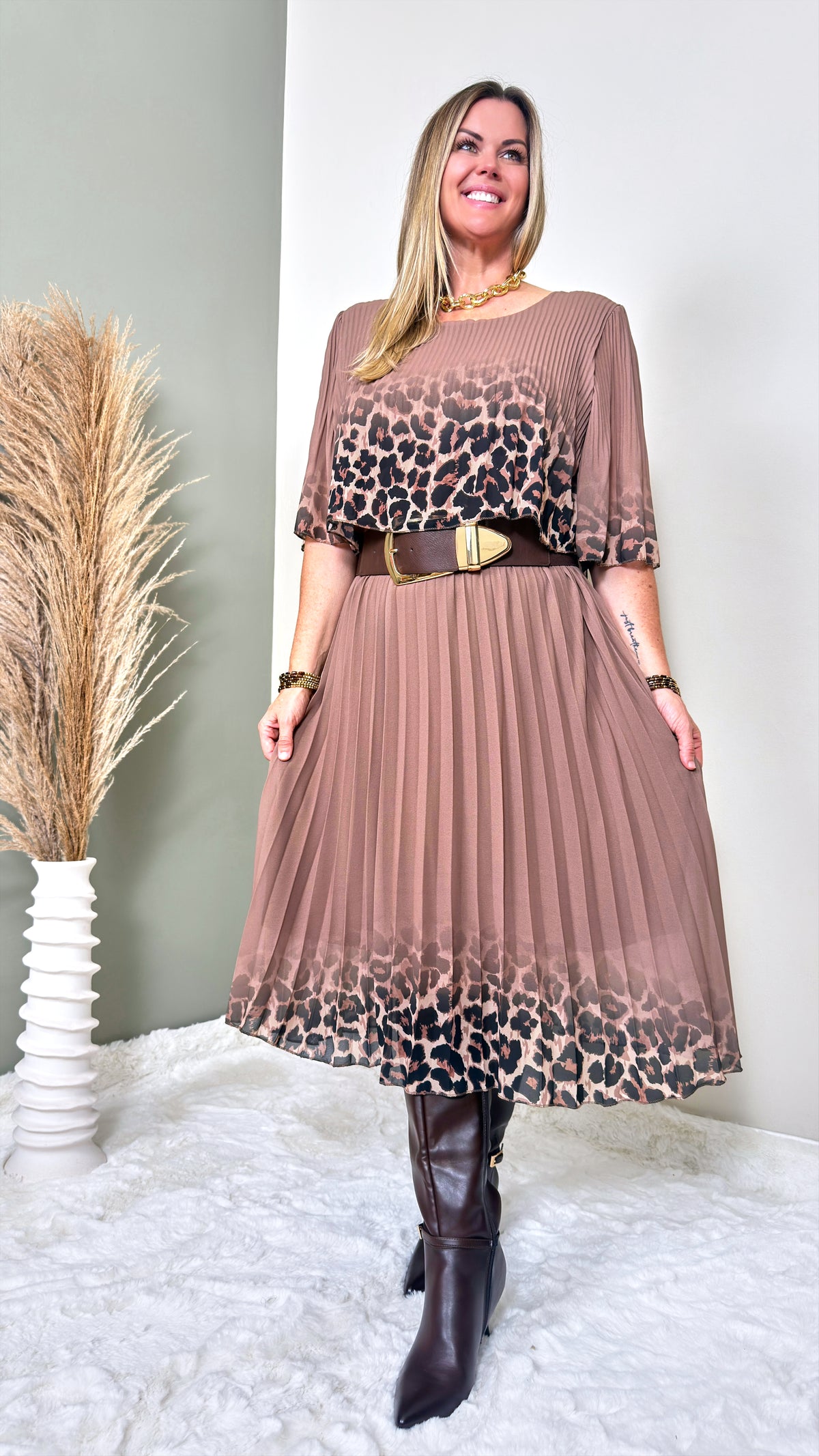 Langes Kleid Harvest Moon *Taupe*