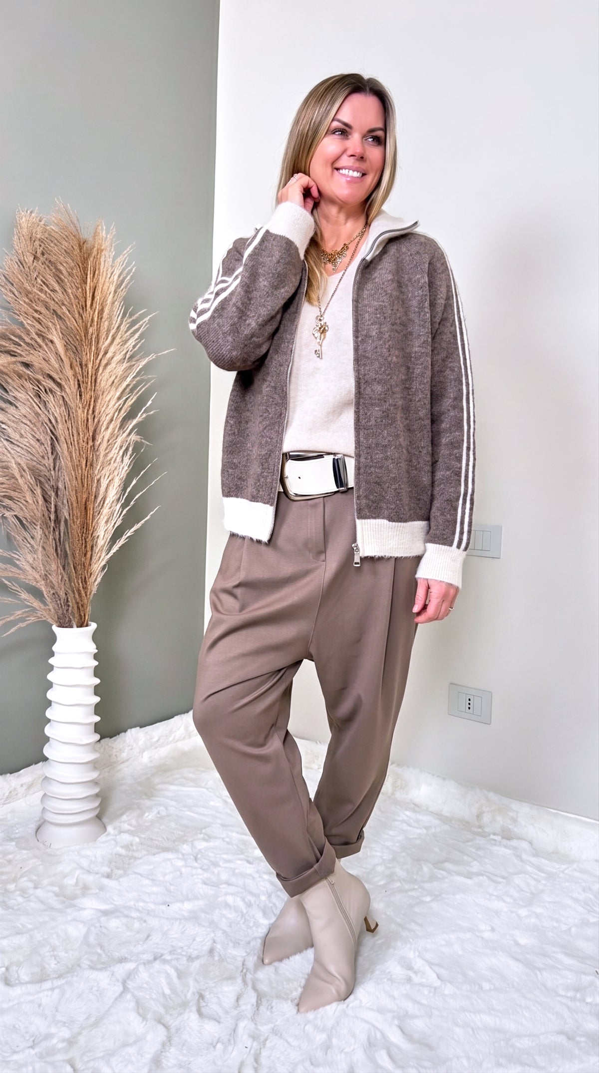 Strickjacke Timber *Taupe*
