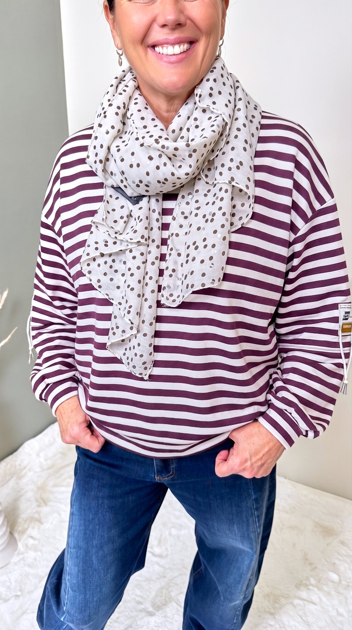 Sweatshirt Solaya *Creme/bordeaux*