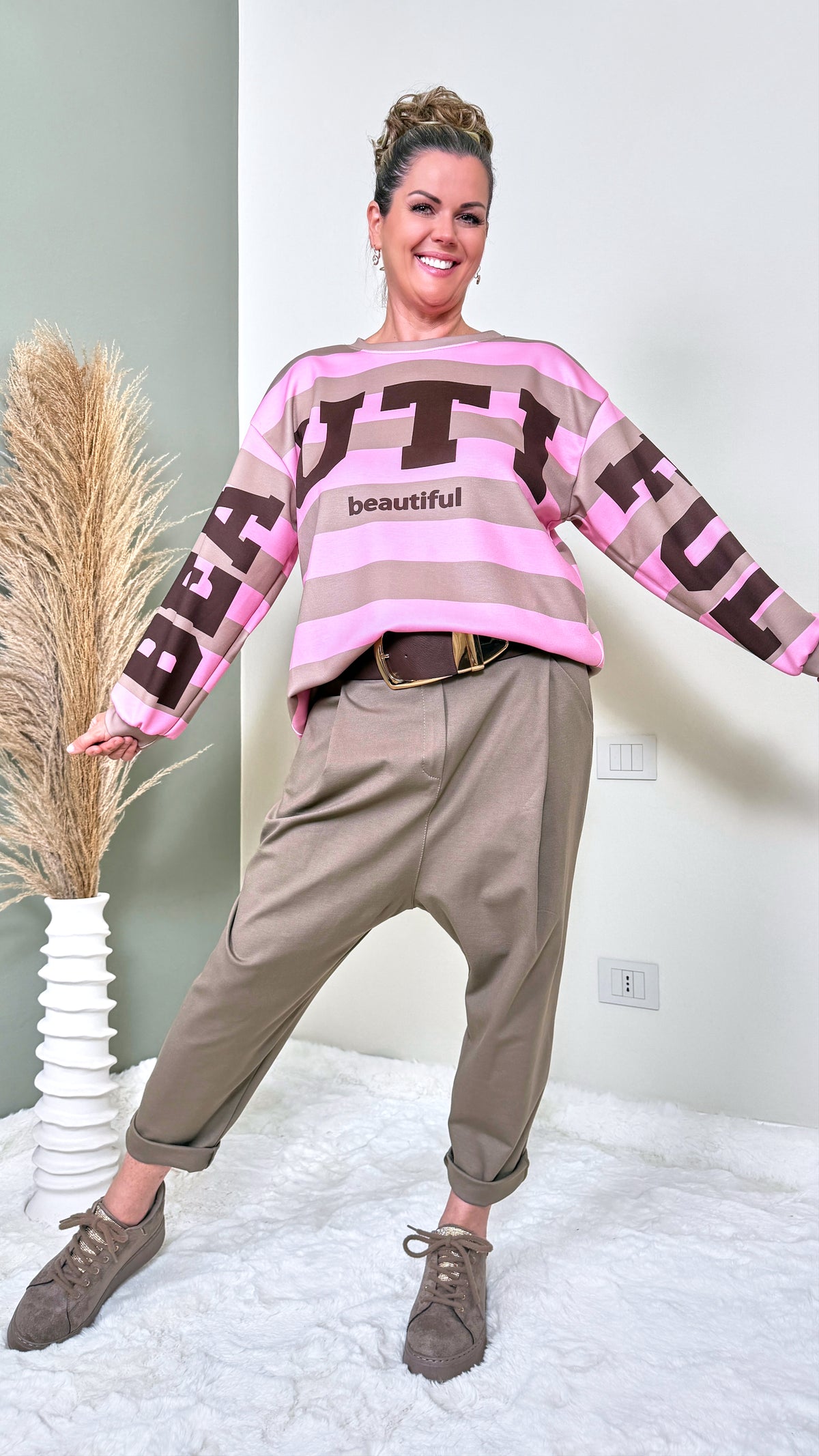 Sweatshirt Lumen Cove *Rosa/Taupe*