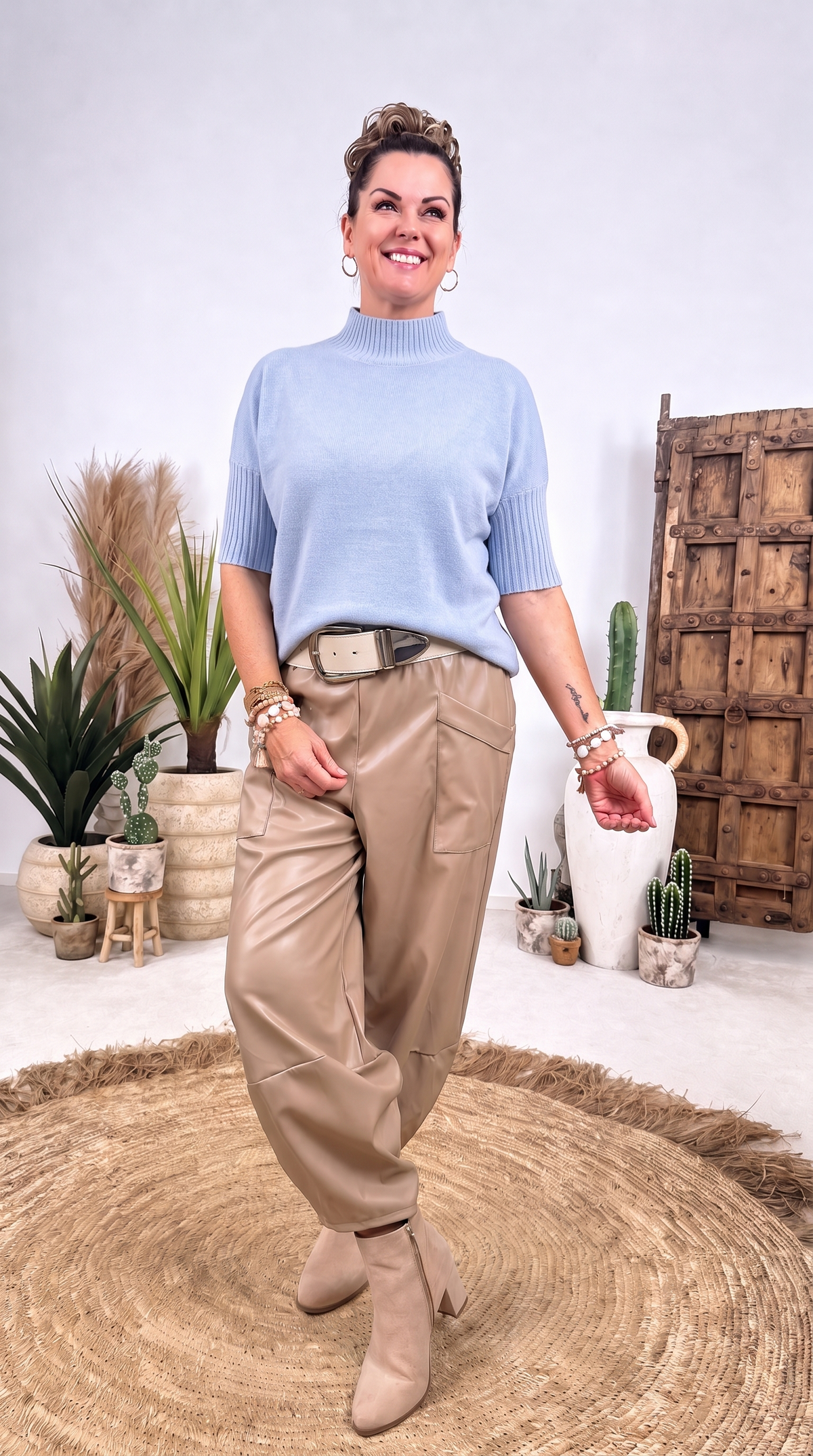 Rollkragen-Pullover Rachel *Hellblau*