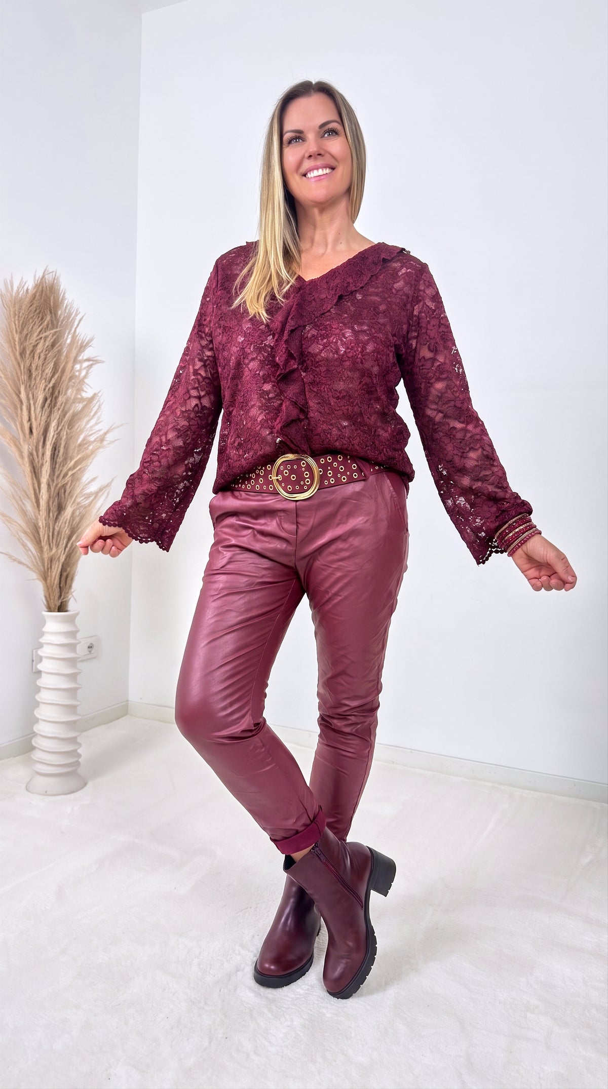 Spitzenbluse Valentina Rose *Bordeaux*