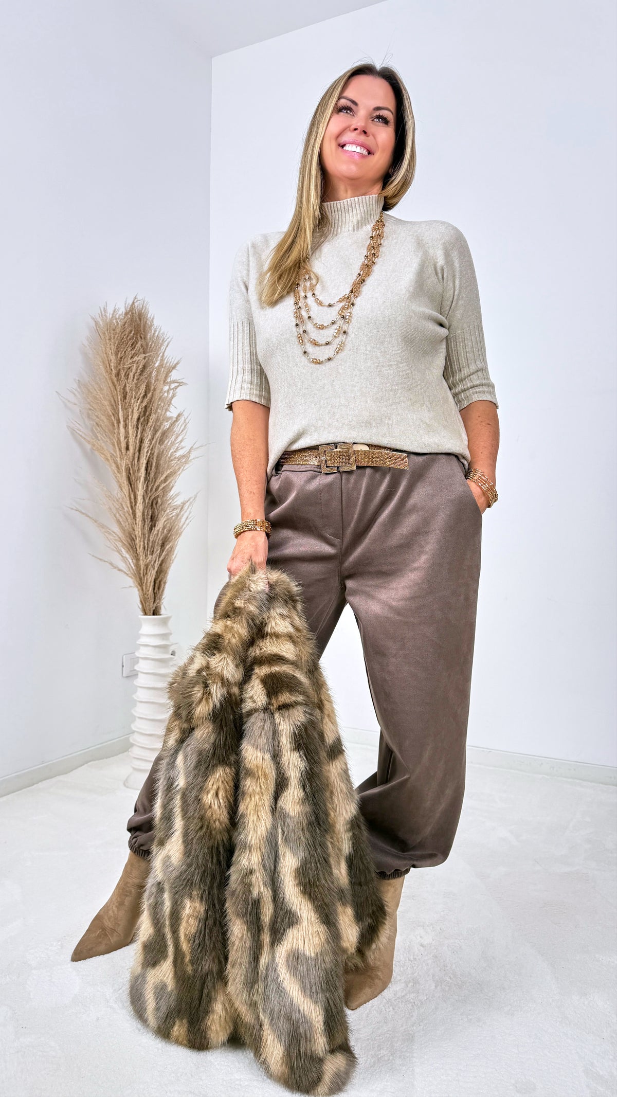 Rollkragen-Pullover Rachel *Beige*