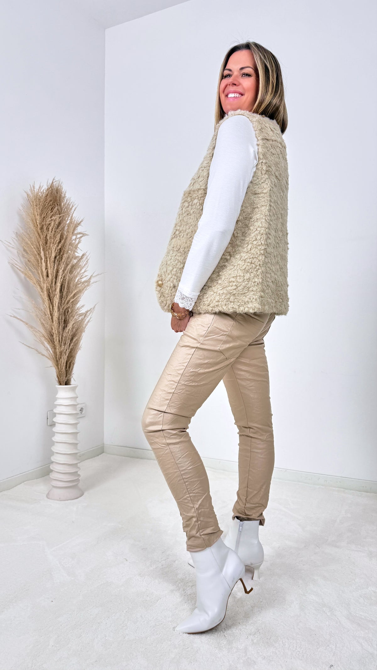 Jogpants Leather Classic *Beige*