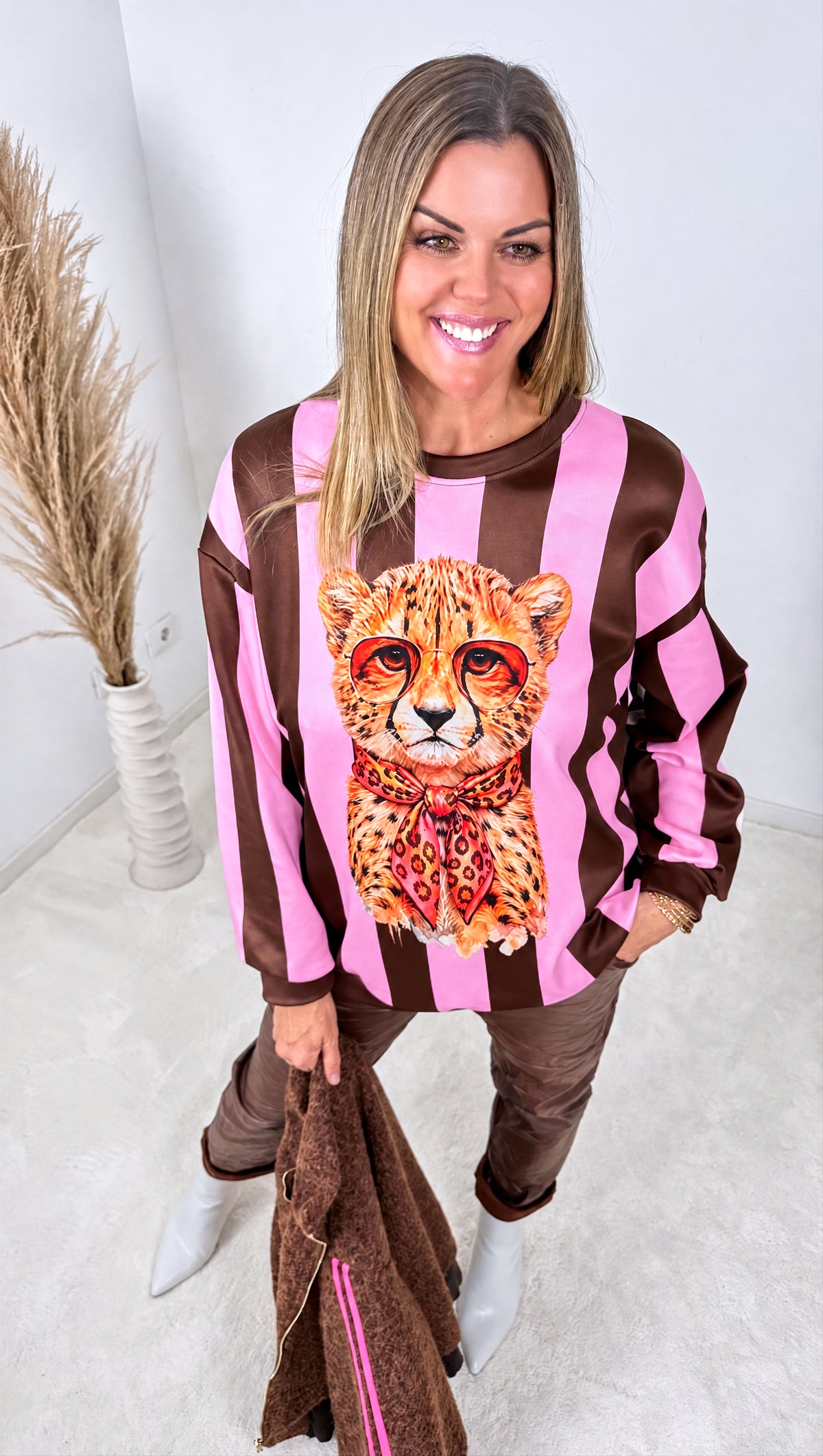 Sweatshirt Cheetah *Rosa/Schoko*