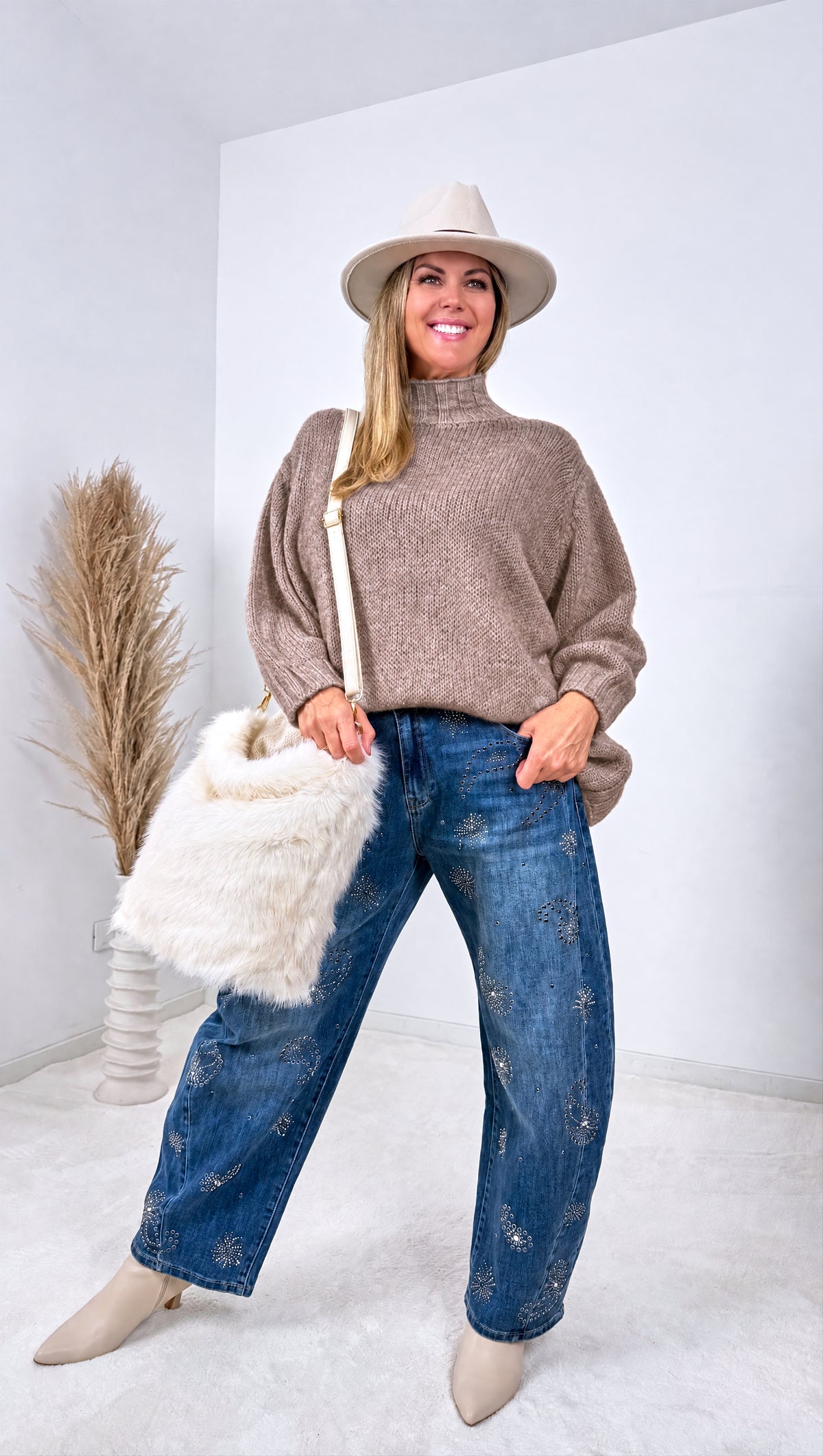 Strickpullover Autumn Ridge *Taupe*