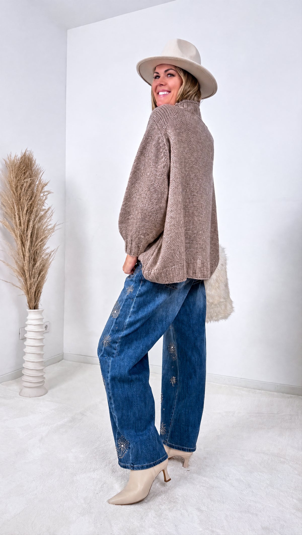 Strickpullover Autumn Ridge *Taupe*