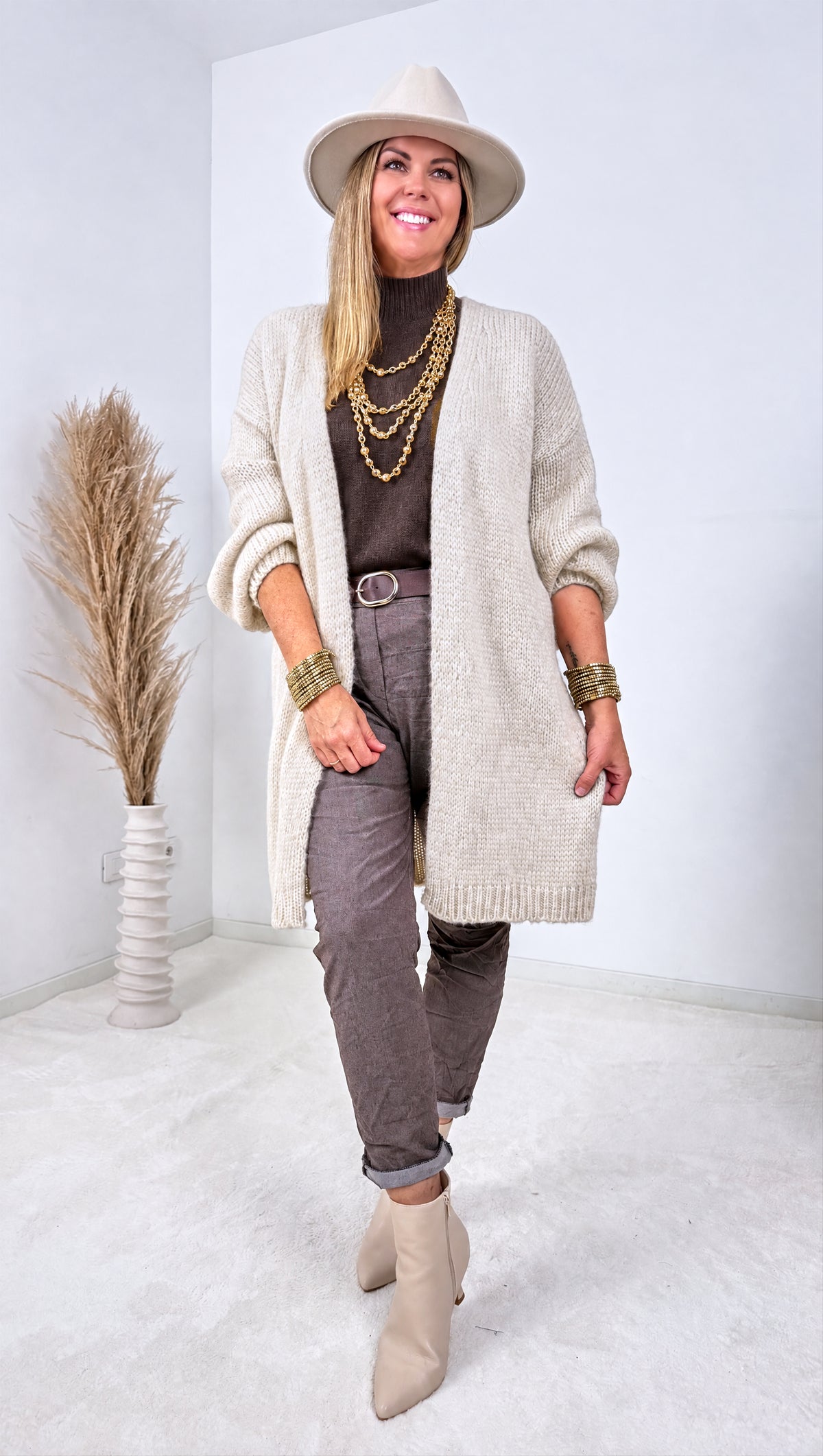 Strickjacke Smile *Weiß*