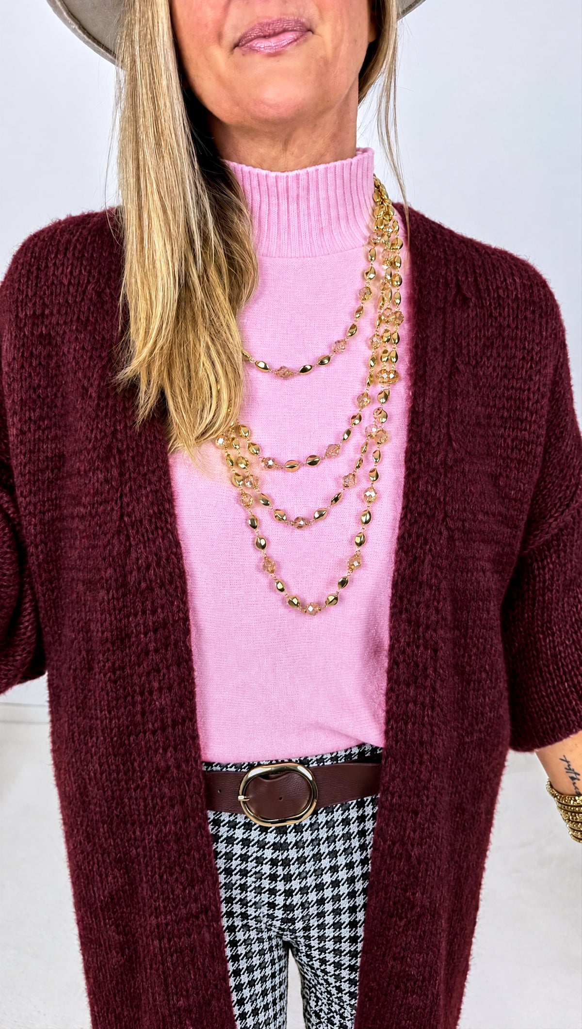 Strickjacke Smile *Bordeaux*