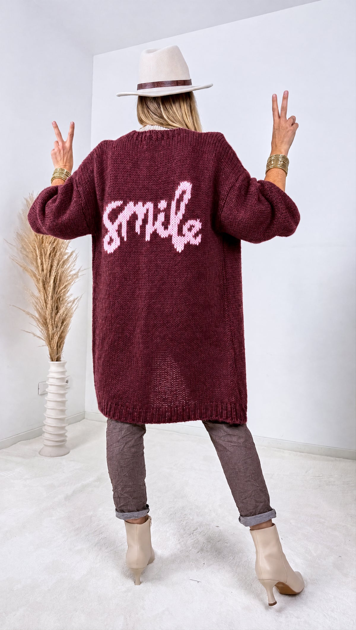 Strickjacke Smile *Bordeaux*