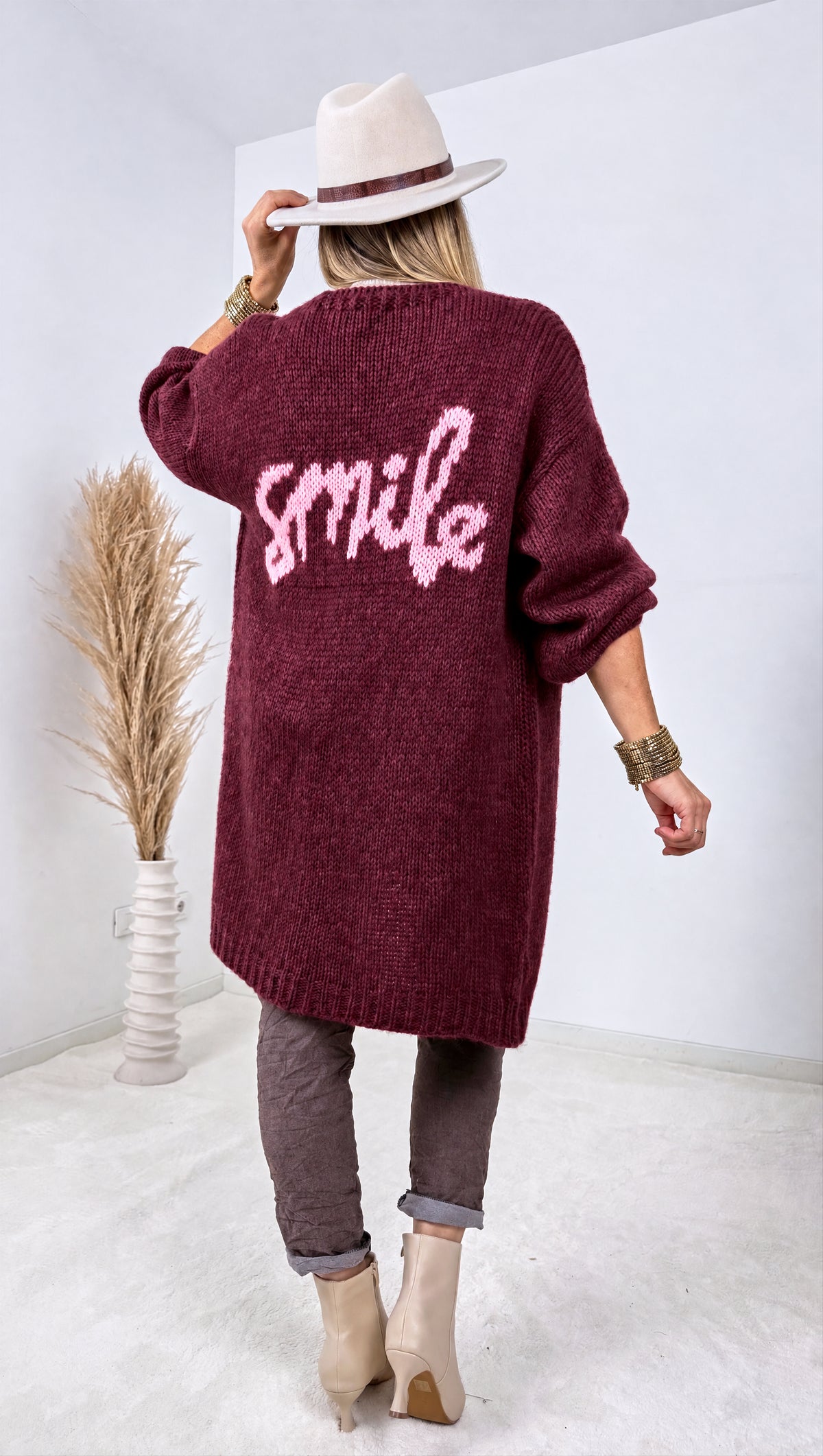Strickjacke Smile *Bordeaux*