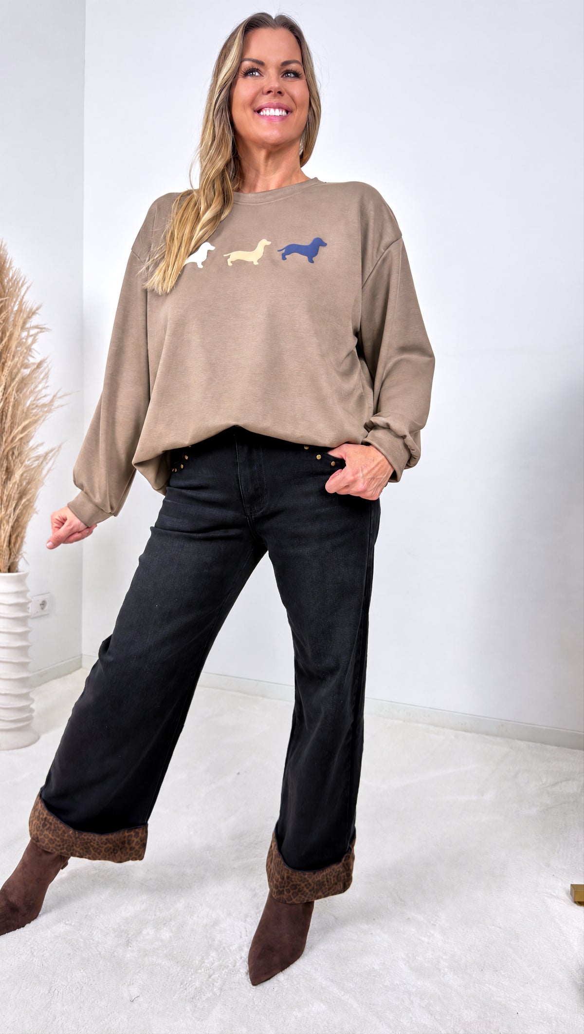Sweatshirt Cozy Paws *Taupe*