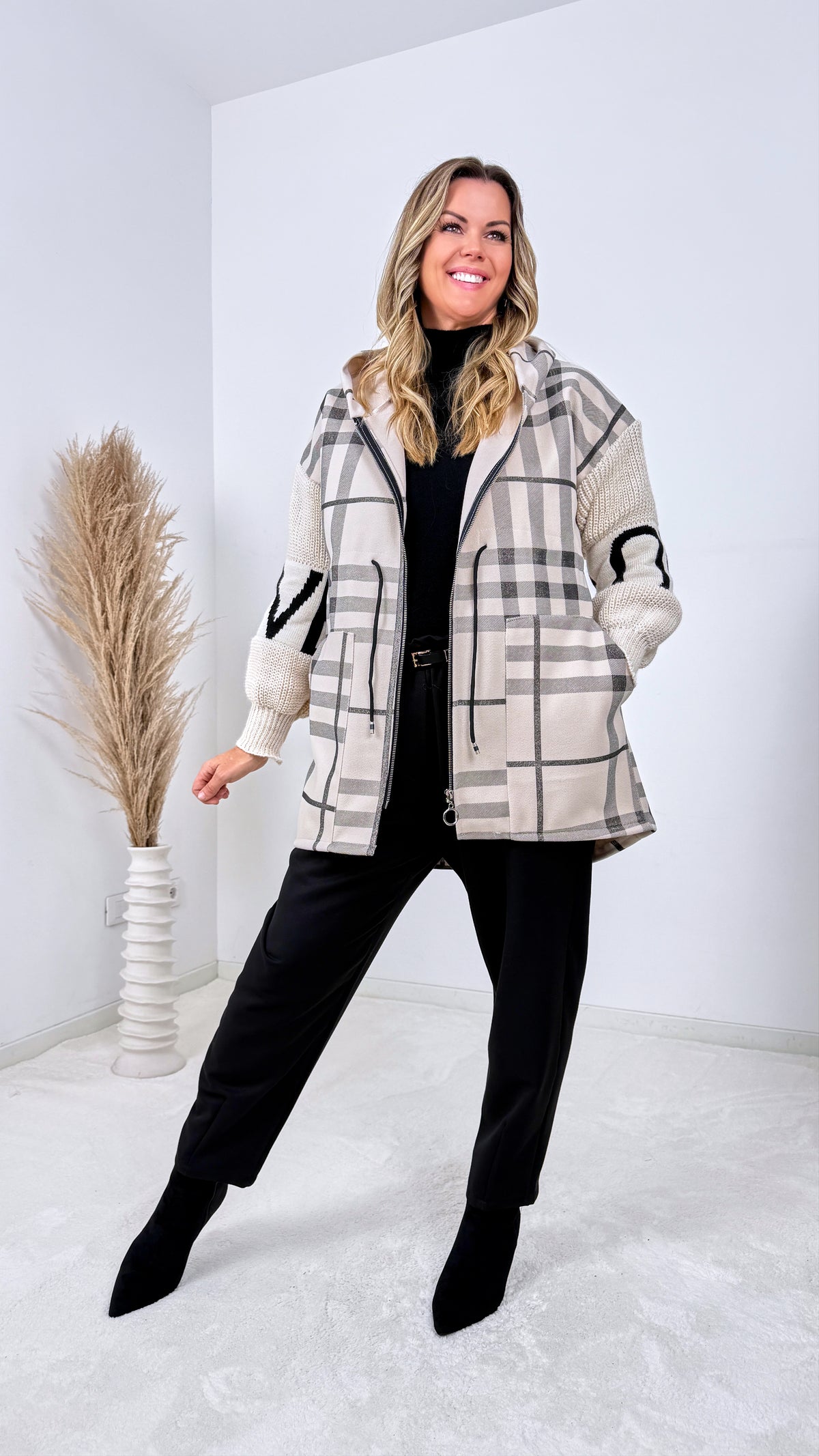 Langer Sweat-Mantel Foglia *Beige*