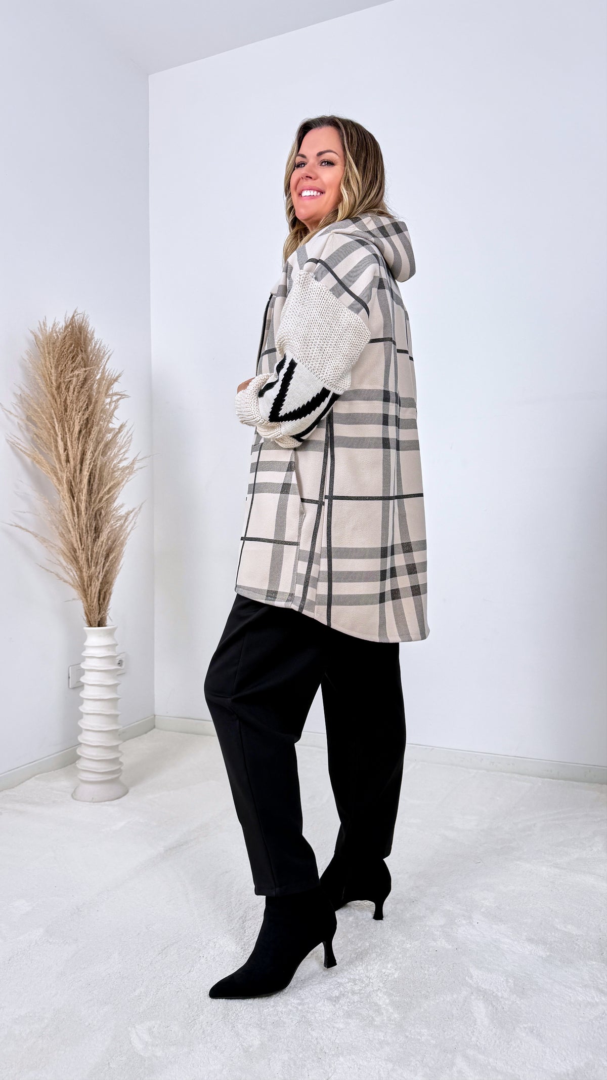 Langer Sweat-Mantel Foglia *Beige*