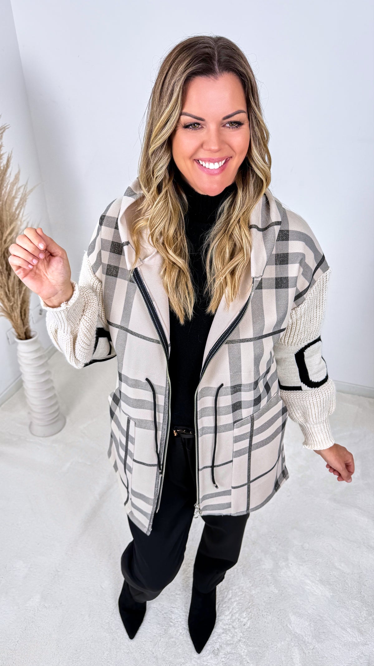 Langer Sweat-Mantel Foglia *Beige*