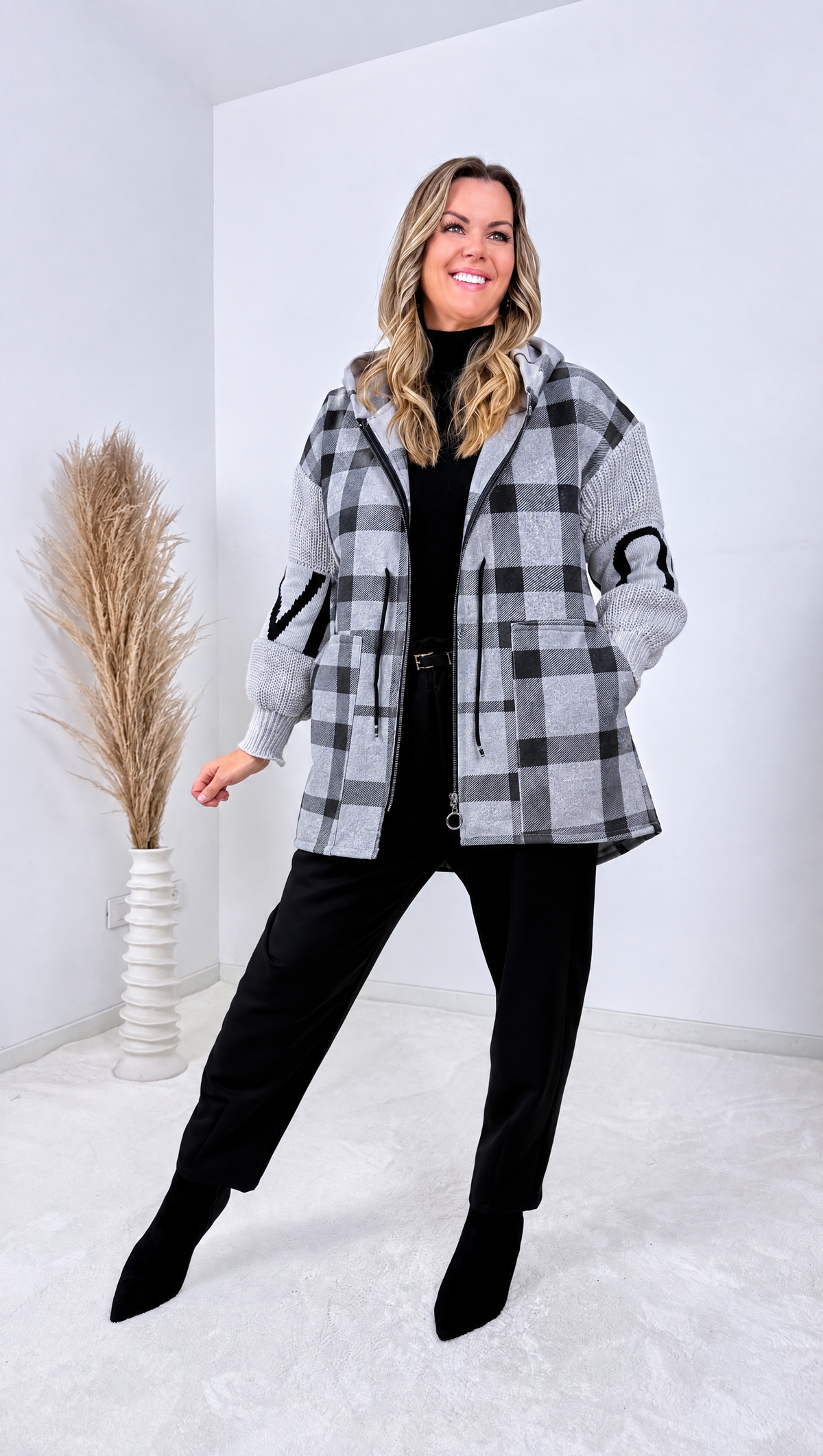 Langer Sweat-Mantel Foglia *Grau*