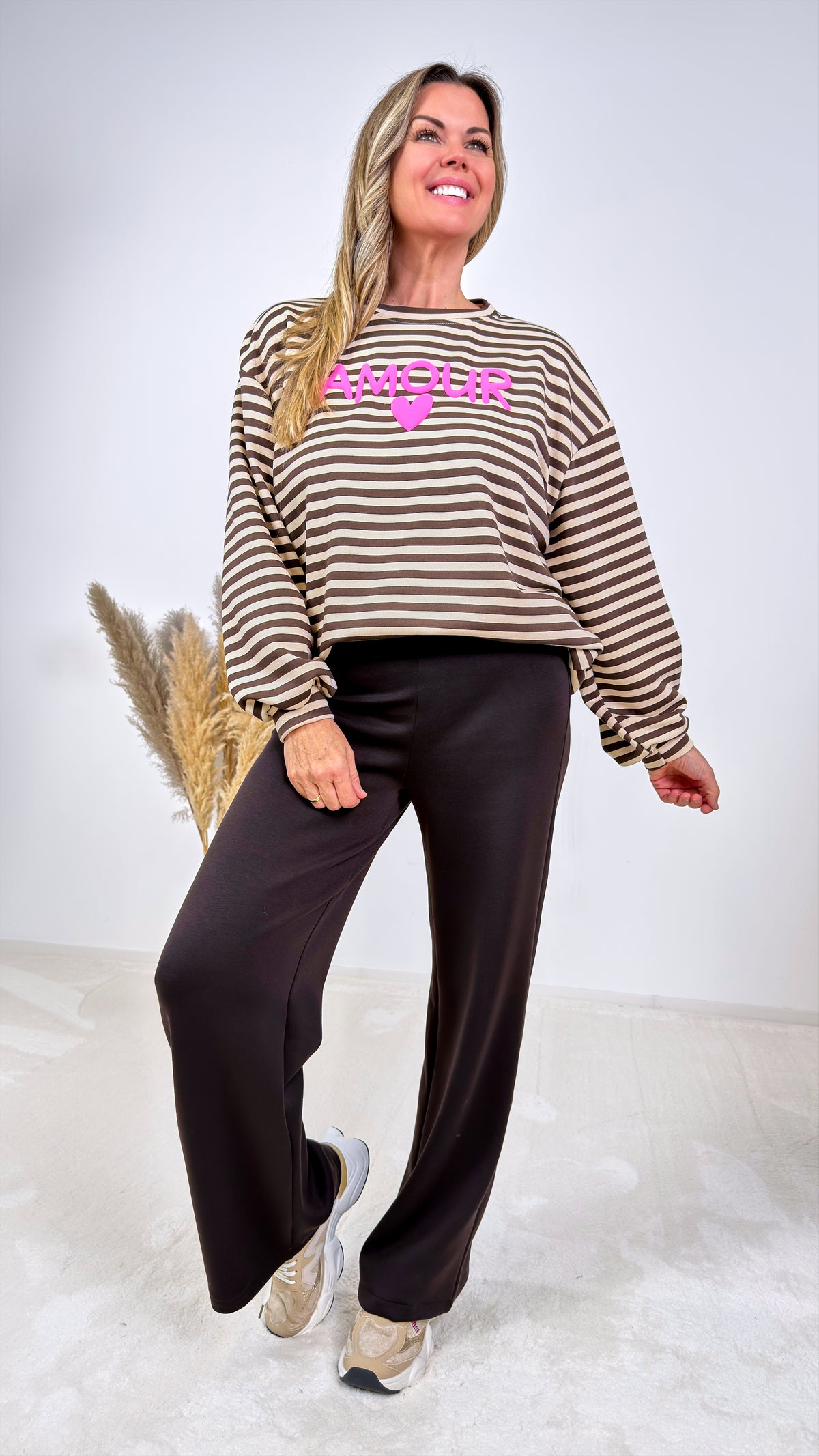 Sweatshirt Amour Stripes *Beige*