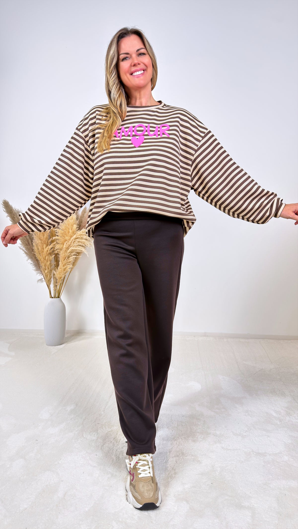 Sweatshirt Amour Stripes *Beige*