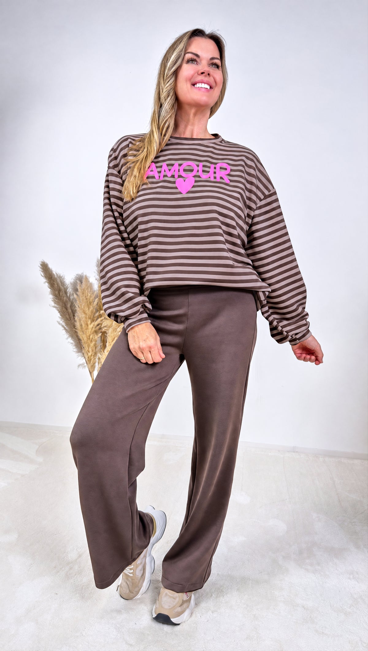 Sweatshirt Amour Stripes *Schoko*
