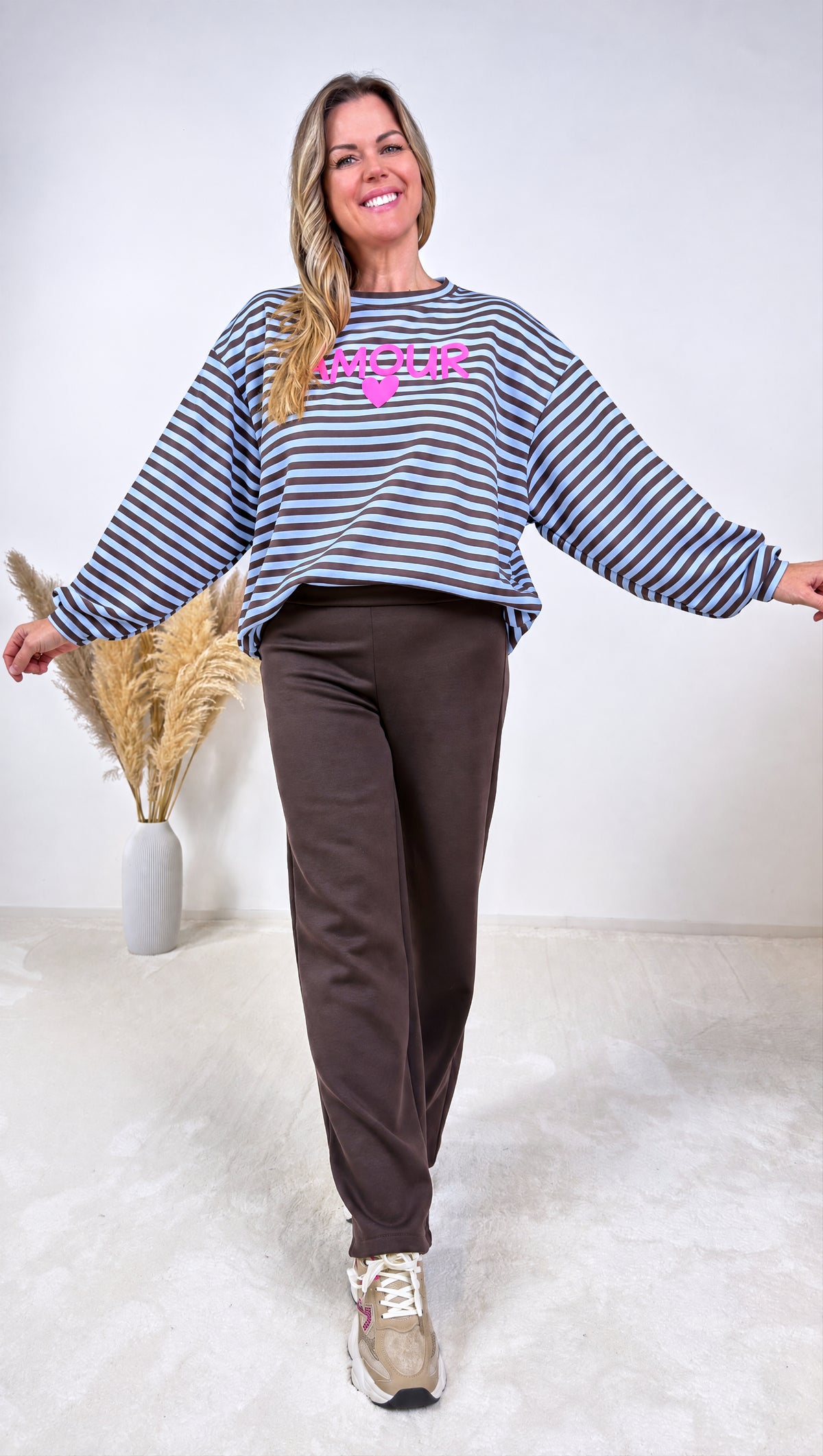 Sweatshirt Amour Stripes *Blau*