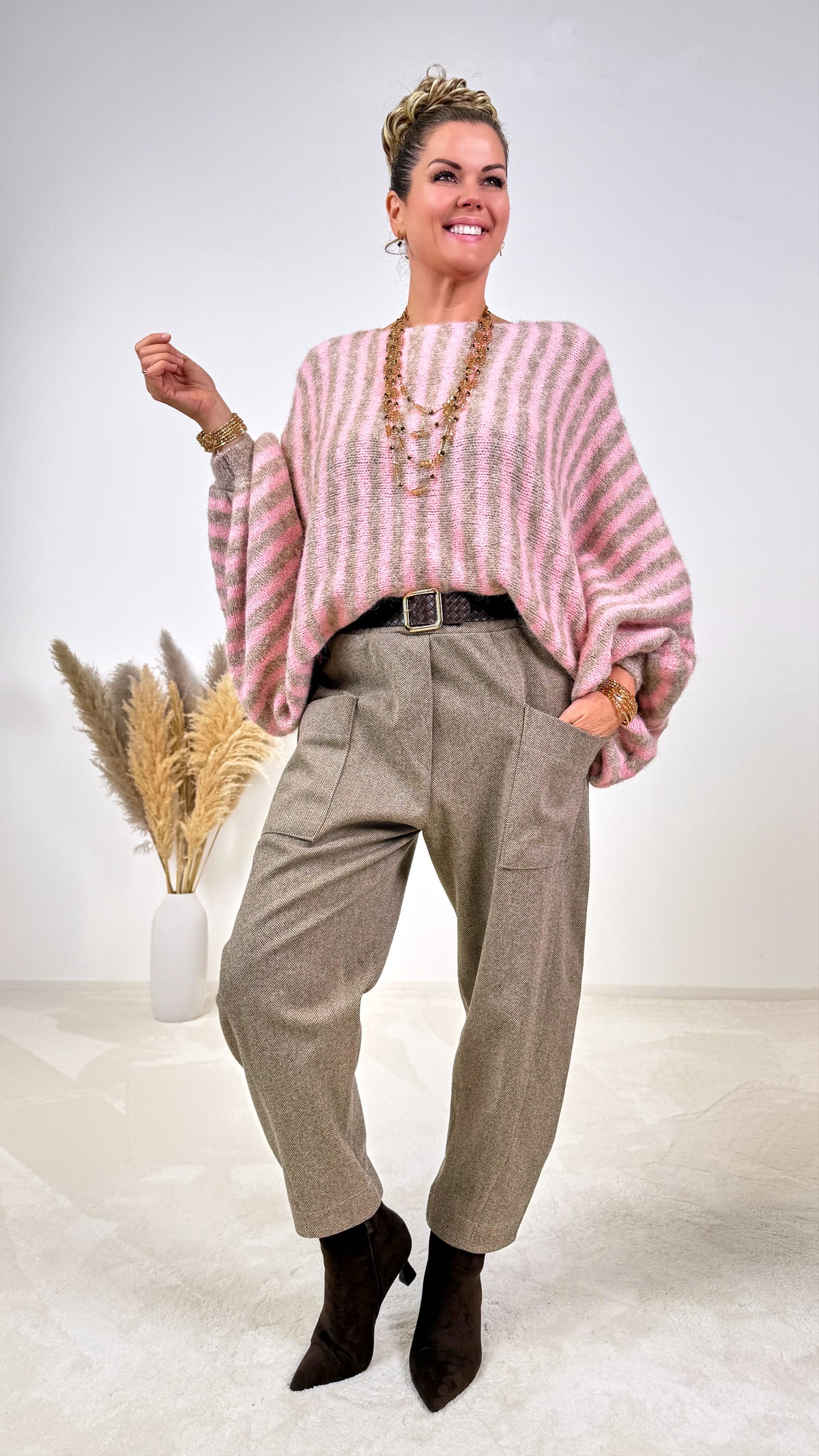 Strickpullover Mirasol *Rosa/Beige*