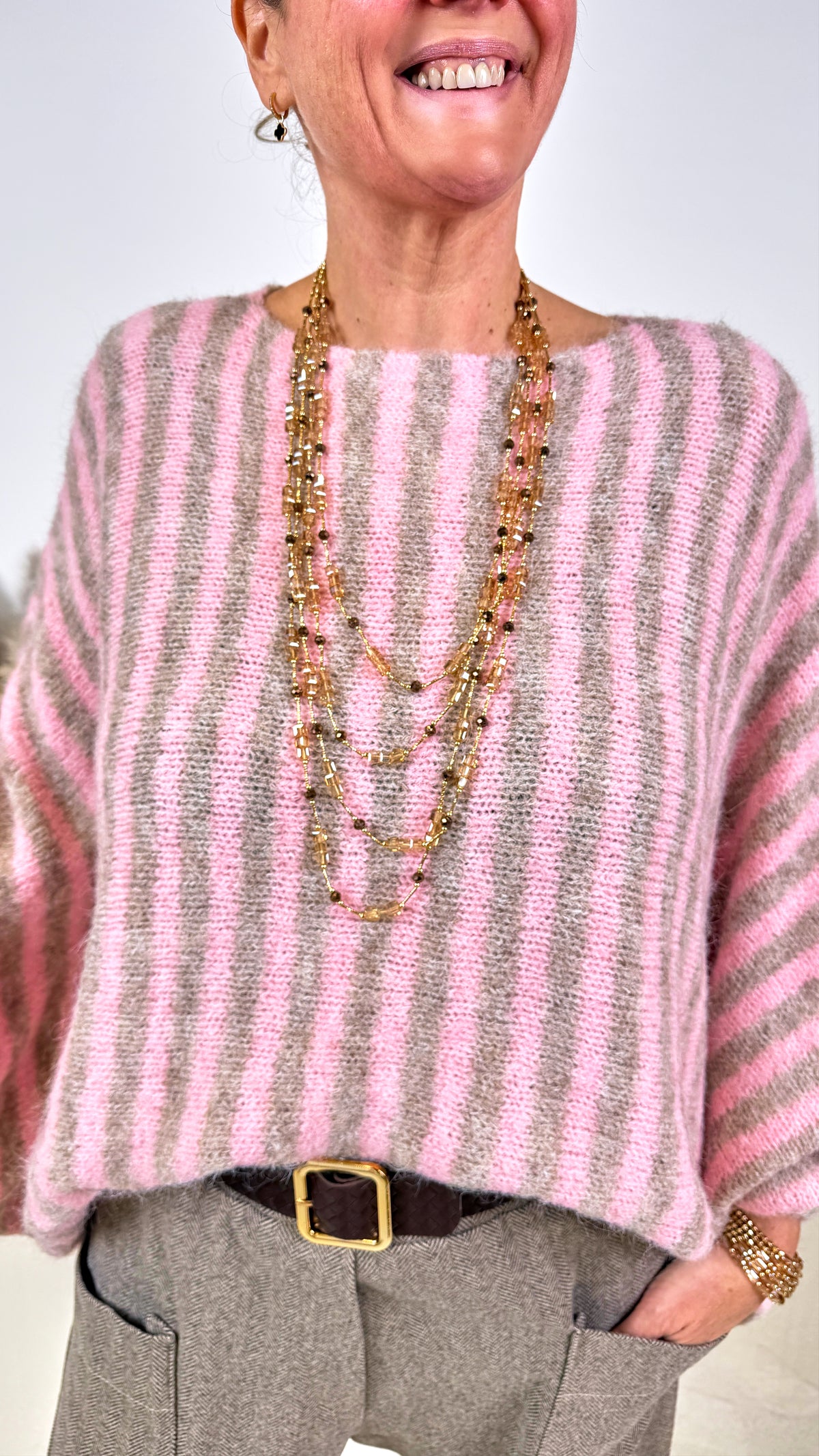Strickpullover Mirasol *Rosa/Beige*