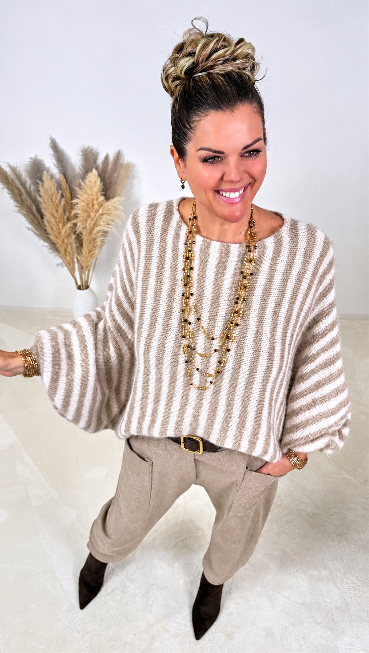 Strickpullover Mirasol *Beige/Weiß*