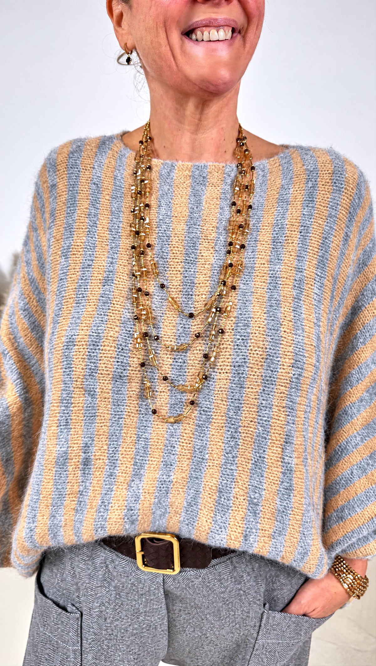 Strickpullover Mirasol *Camel/Grau*