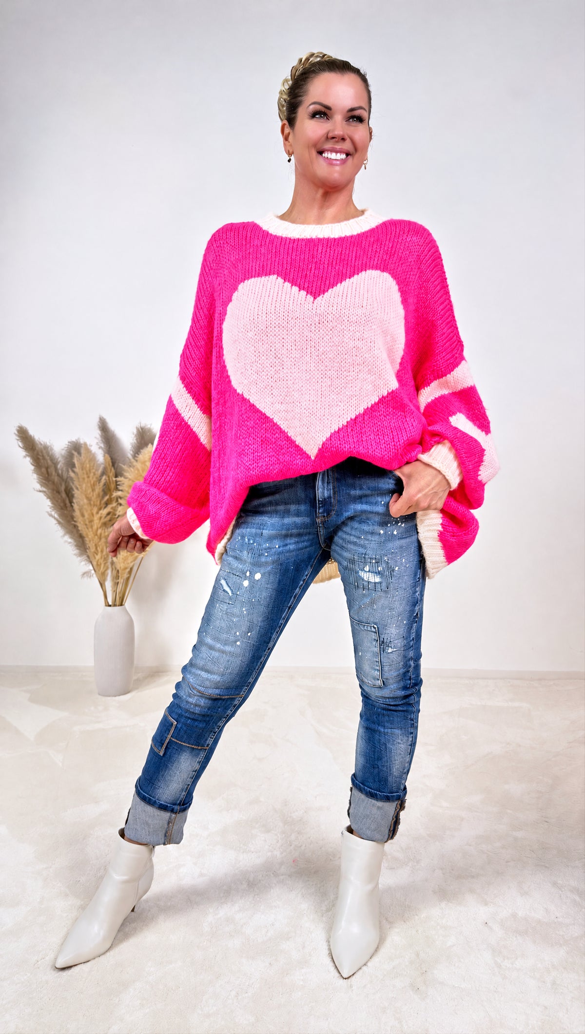 Strickpullover Herzfeuer *Neon*