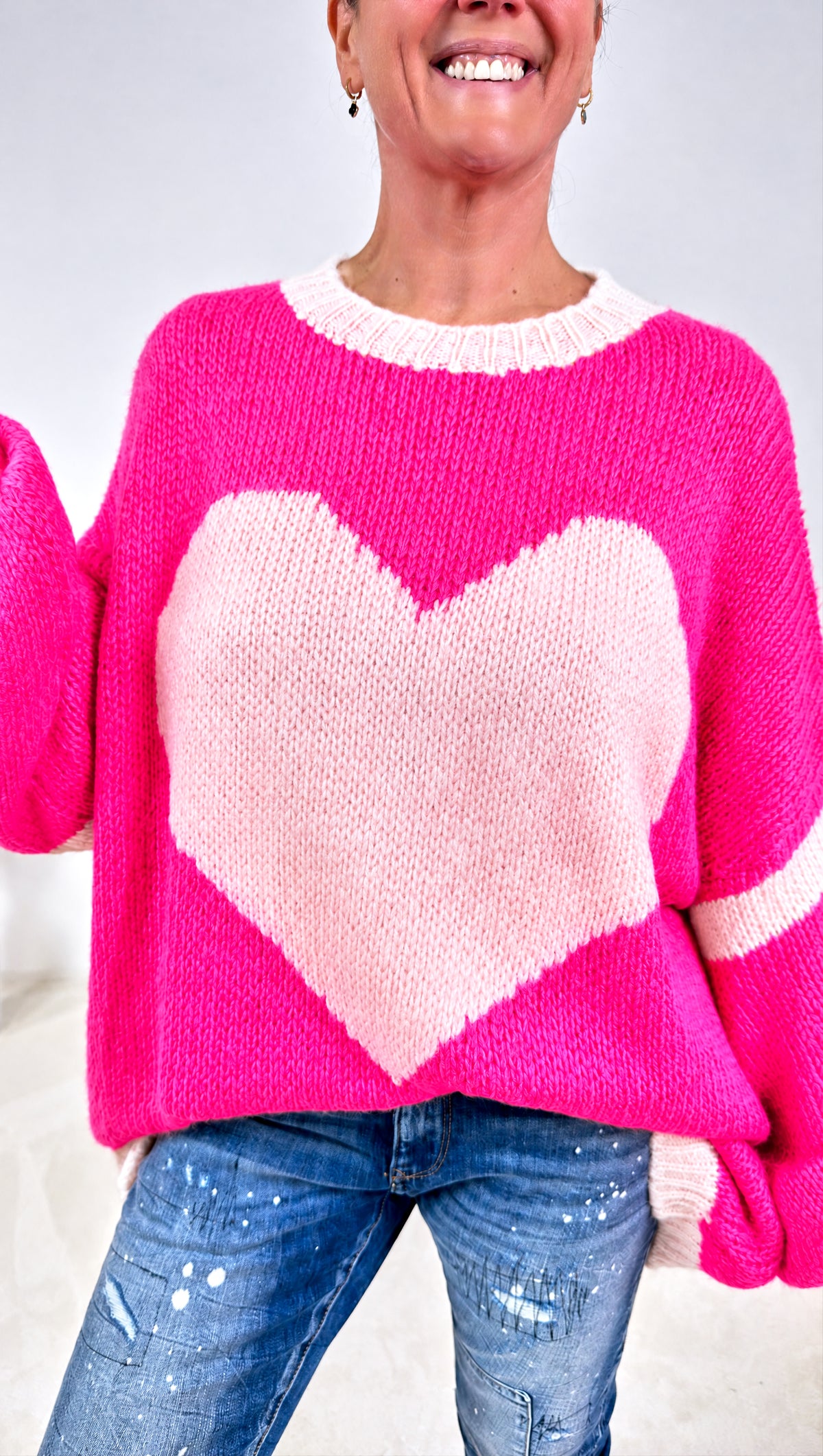 Strickpullover Herzfeuer *Neon*